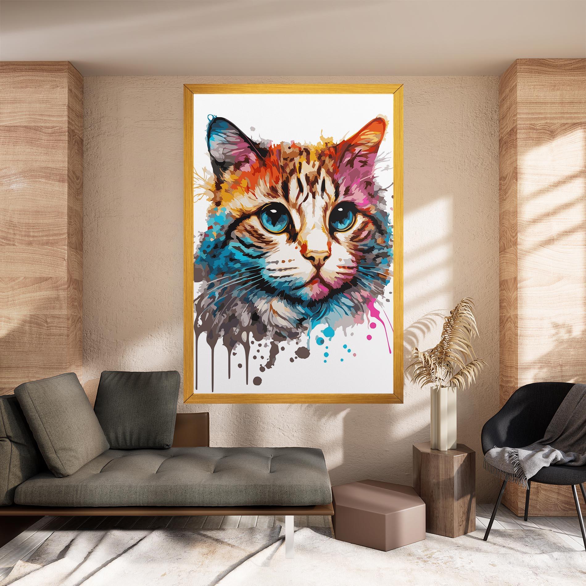 Leinwandbild Blue Eyes Cat mockup 8