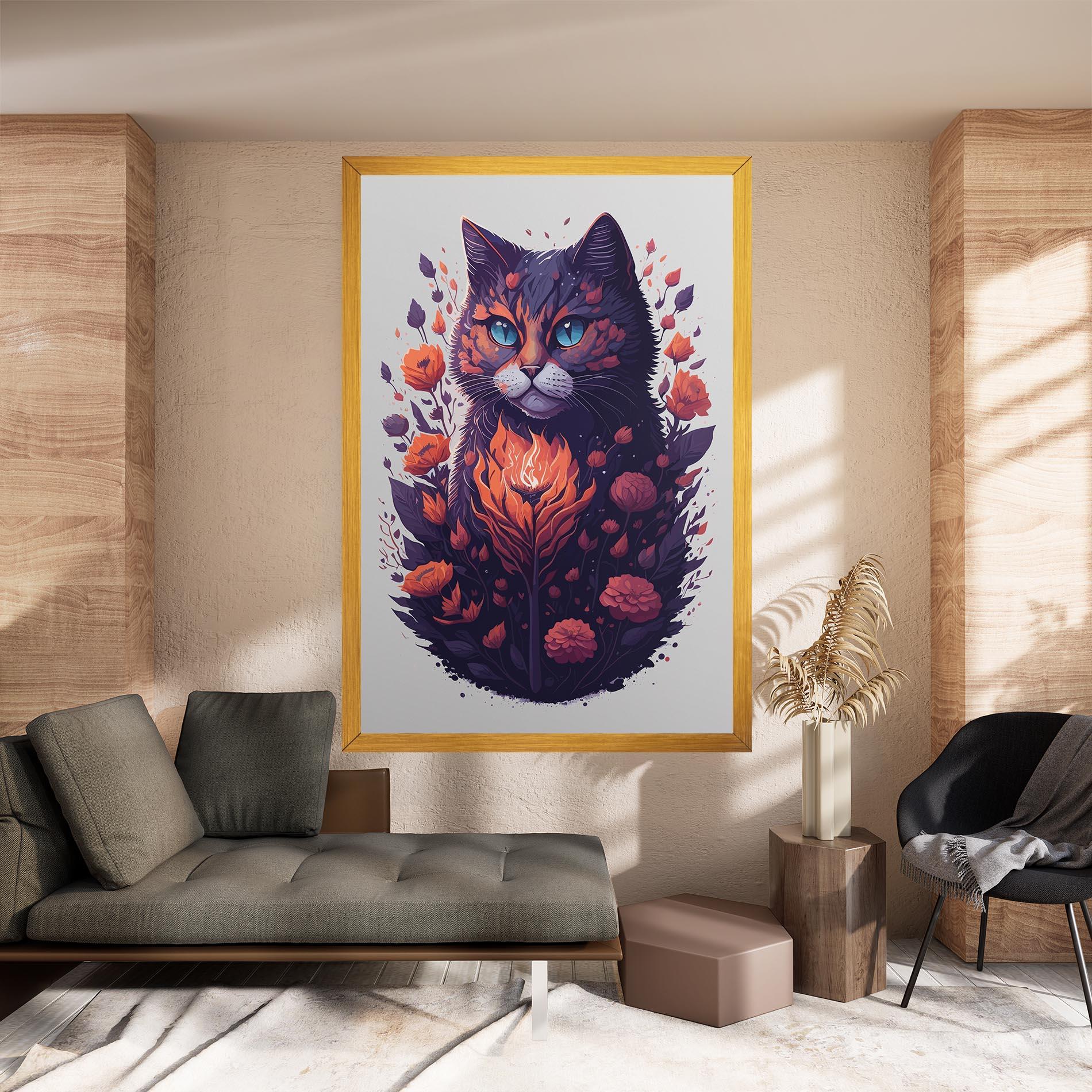 Leinwandbild Fire Cat mockup 8