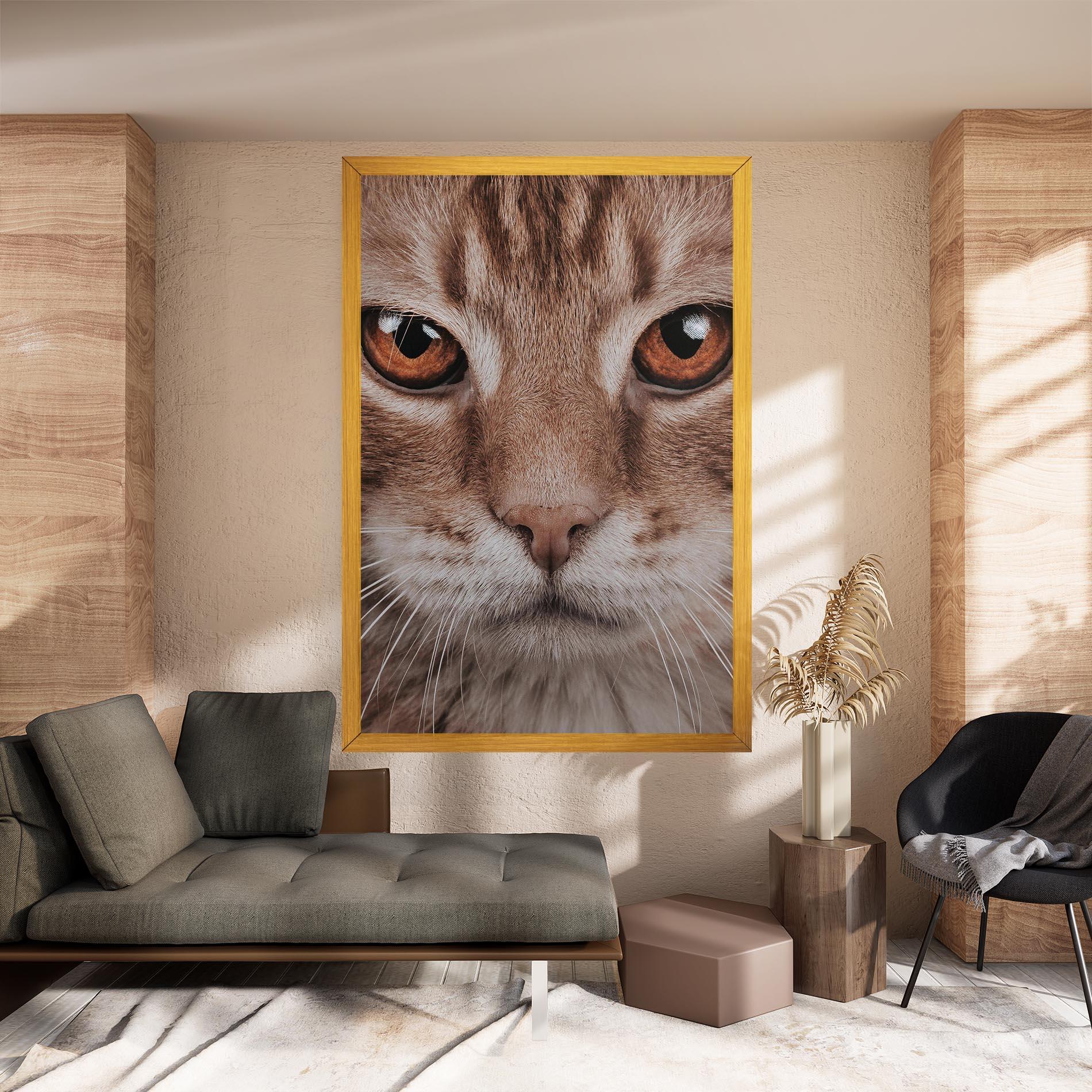 Leinwandbild Fire Eyes Cat mockup 8