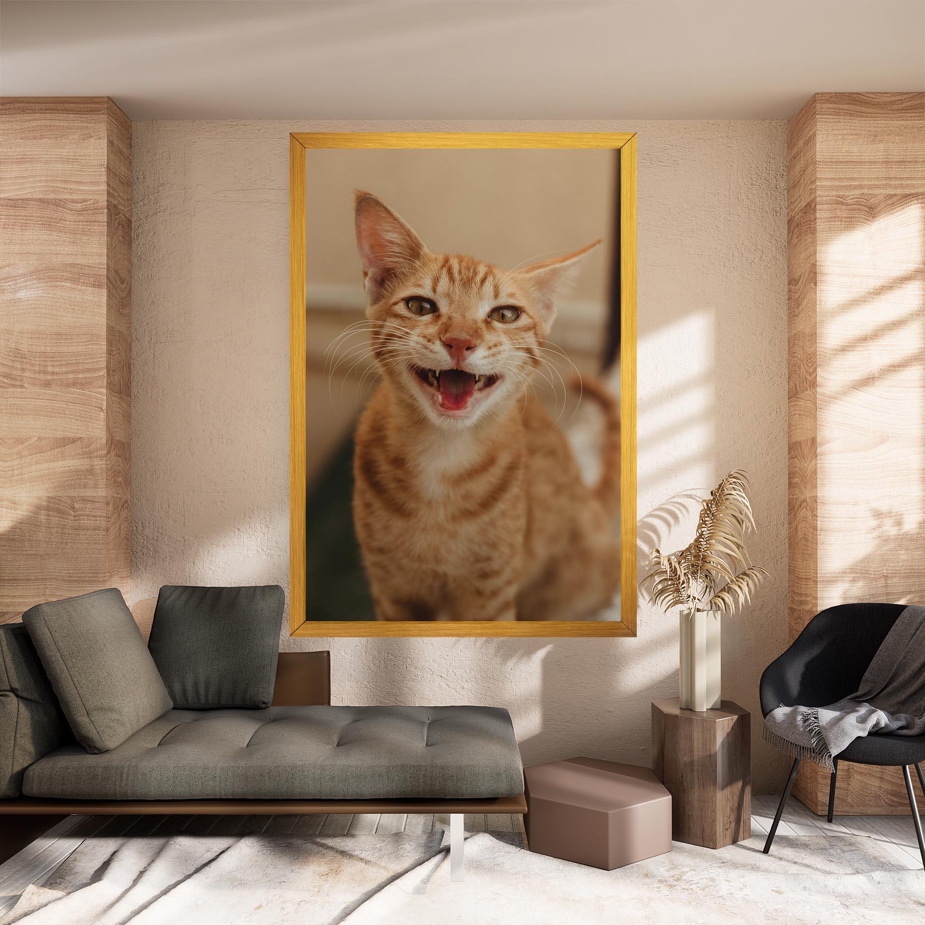 Leinwandbild Orange Cat Smiling mockup 8