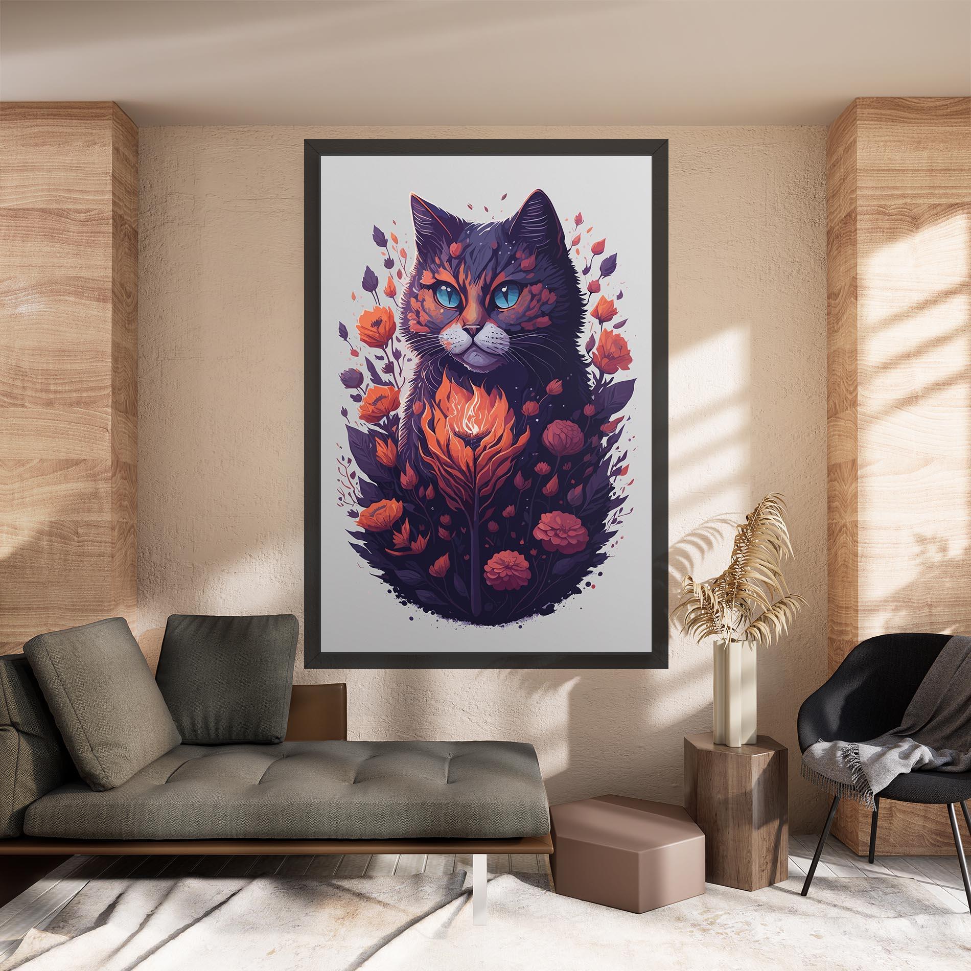 Leinwandbild Fire Cat mockup 8