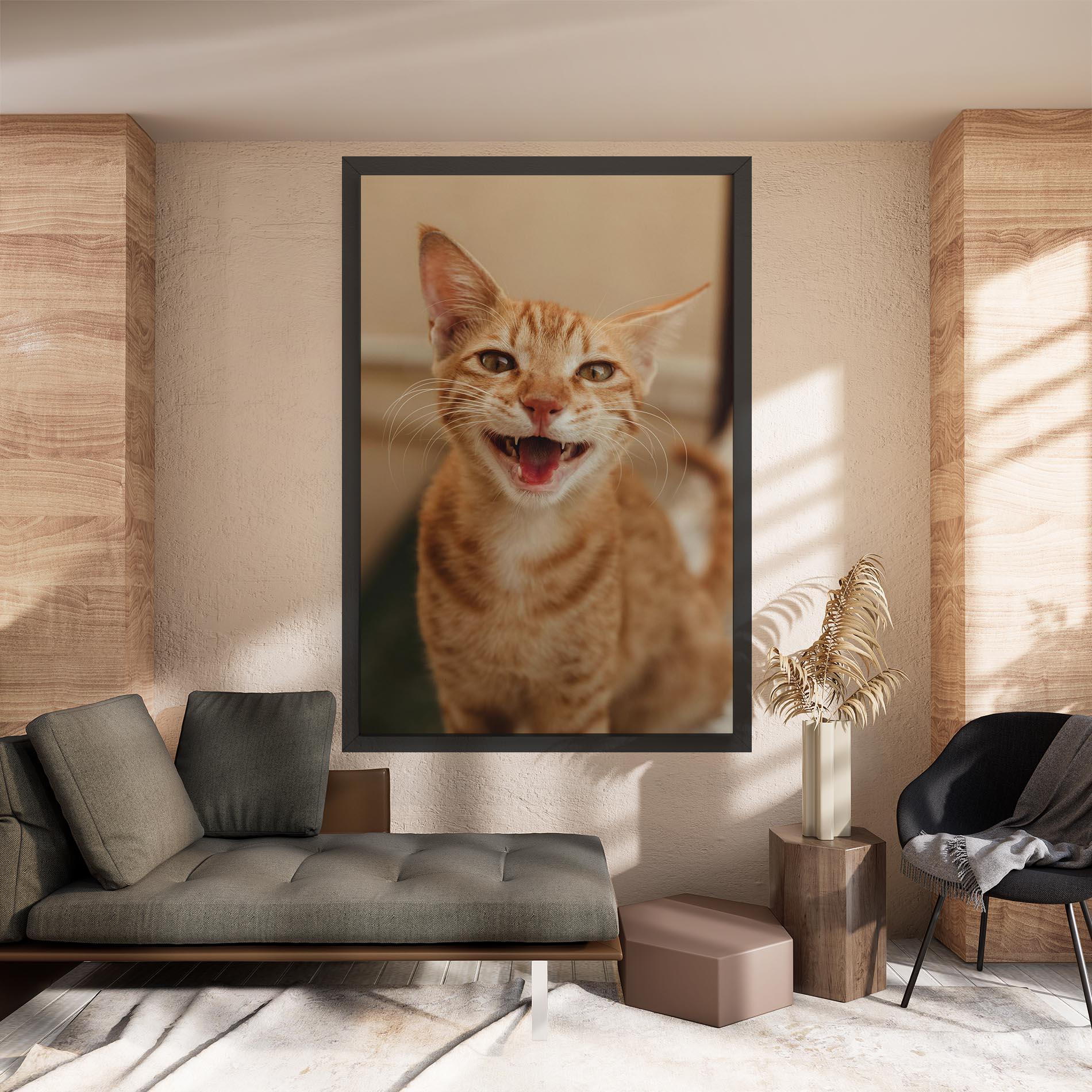 Leinwandbild Orange Cat Smiling mockup 8