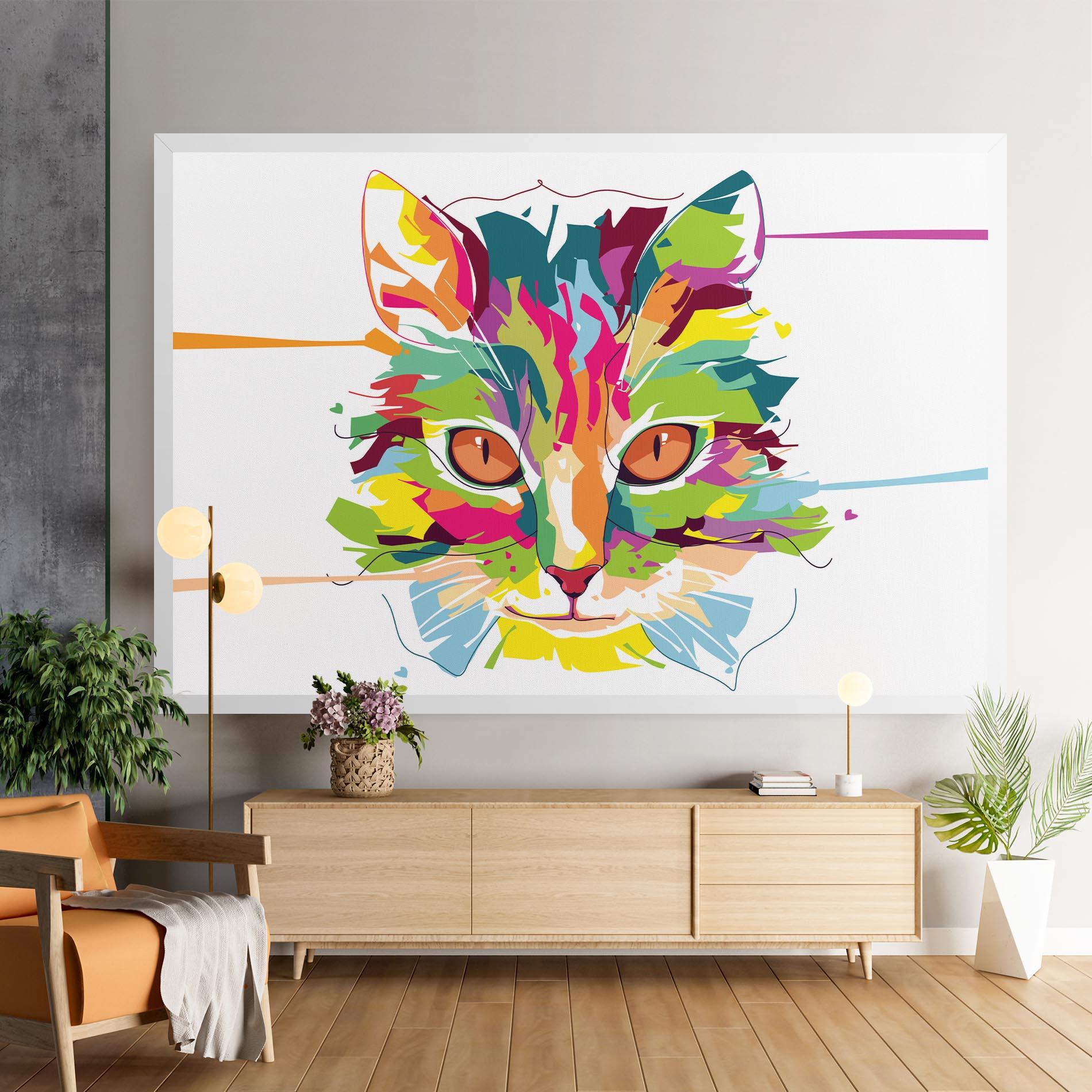 Leinwandbild Cat Art Close Up mockup 9