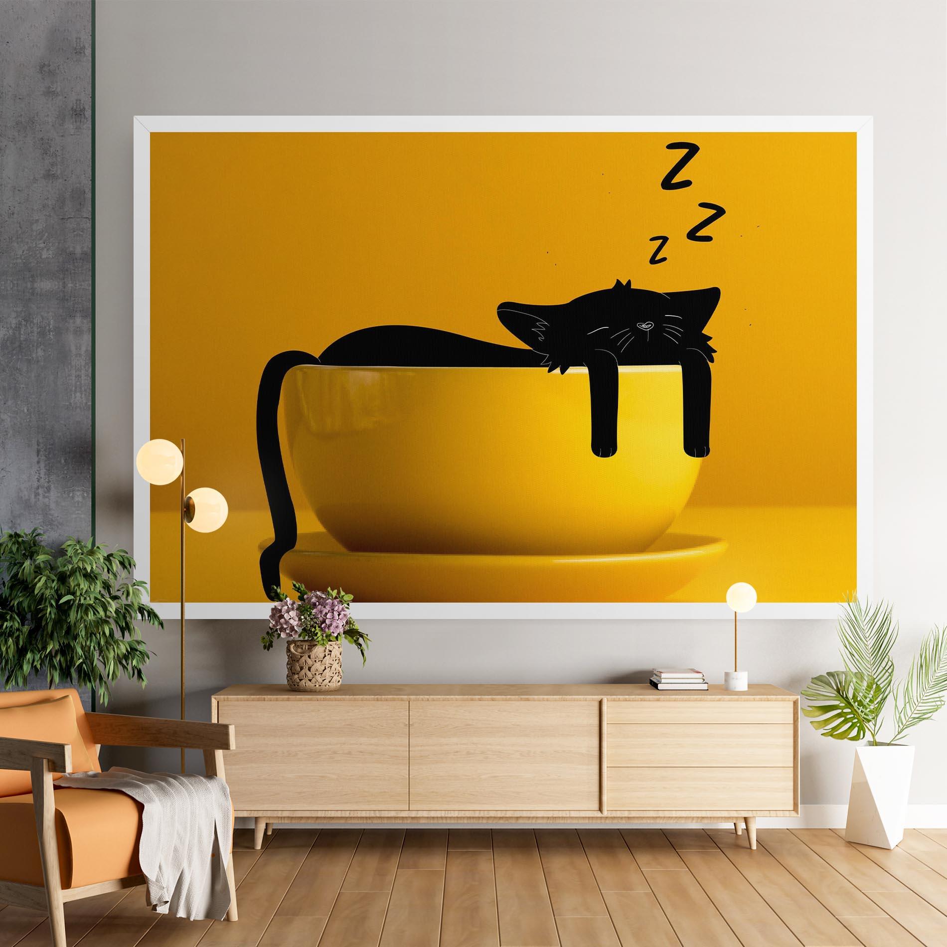 Leinwandbild Cat In A Cup mockup 9