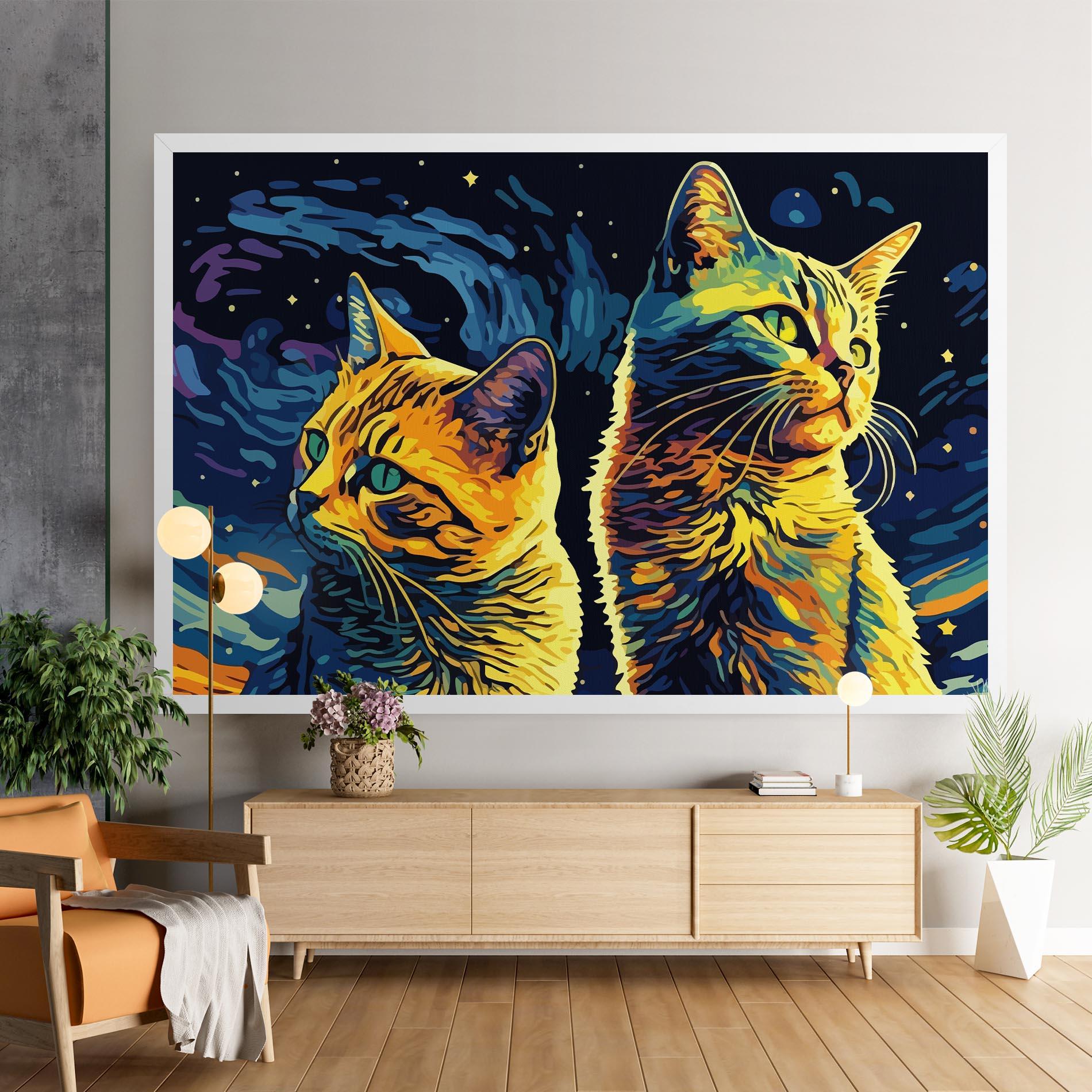 Leinwandbild Cat Painting mockup 9