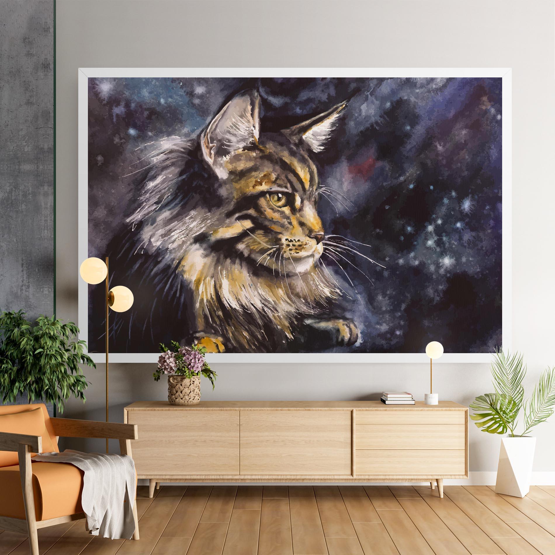 Leinwandbild Cat Watercolor Art mockup 9