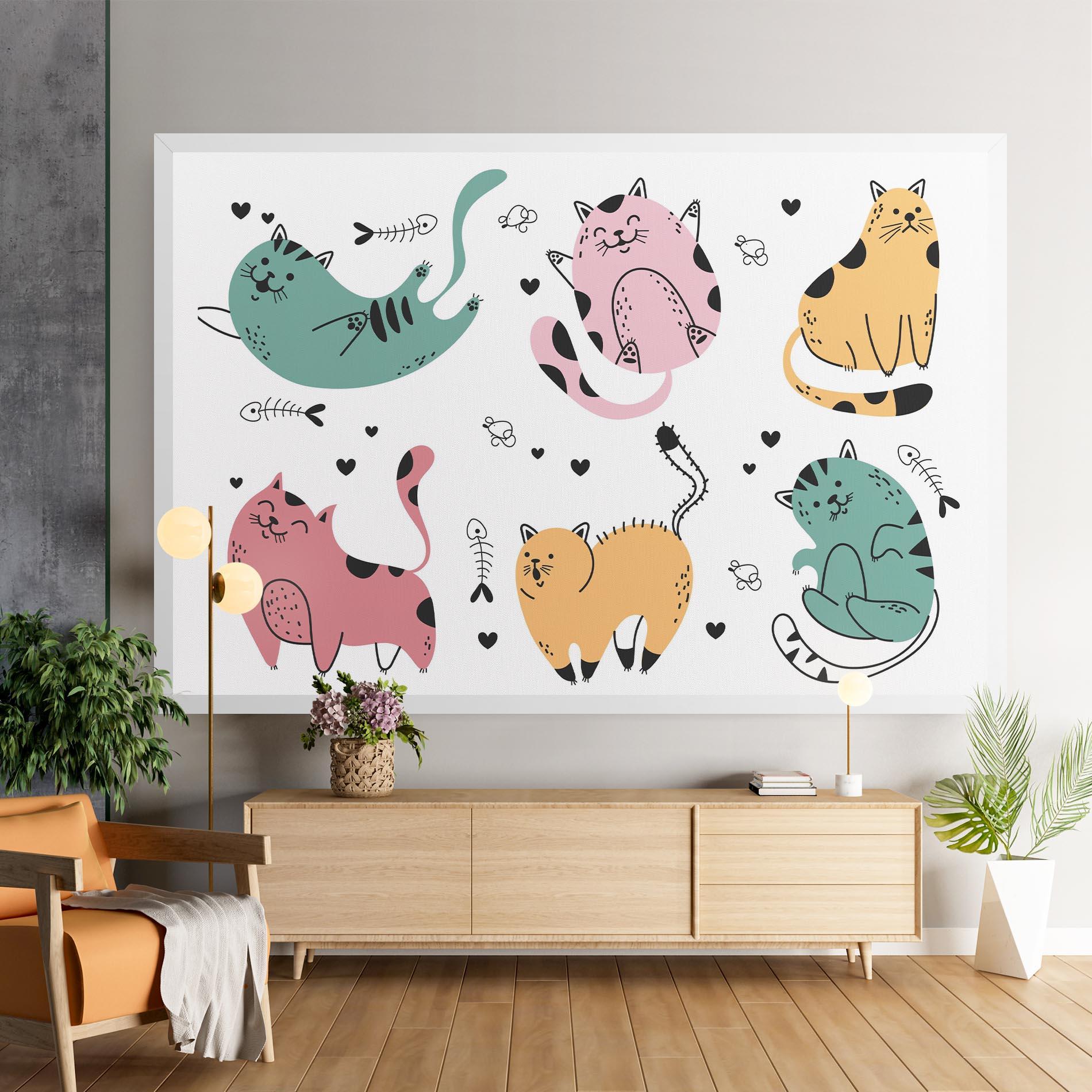 Leinwandbild Doodle Cat mockup 9