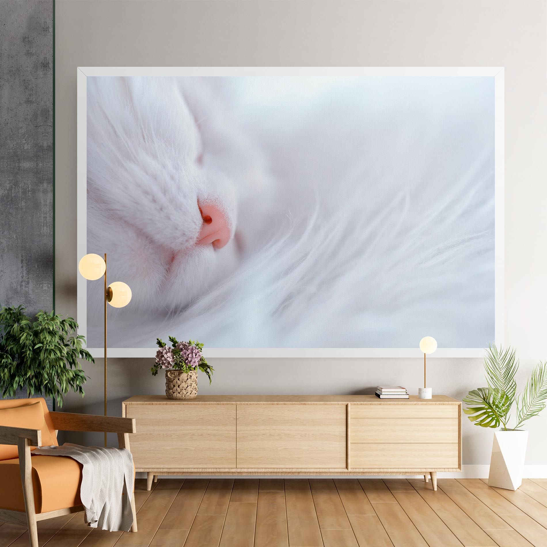 Dreamy White Cat mockup 9
