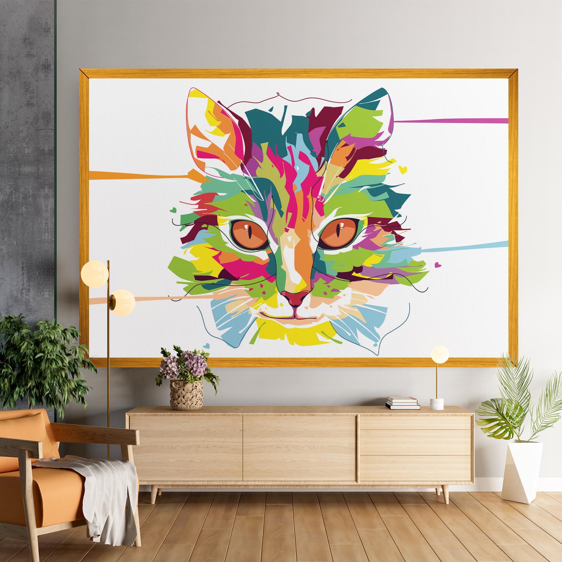Leinwandbild Cat Art Close Up mockup 9