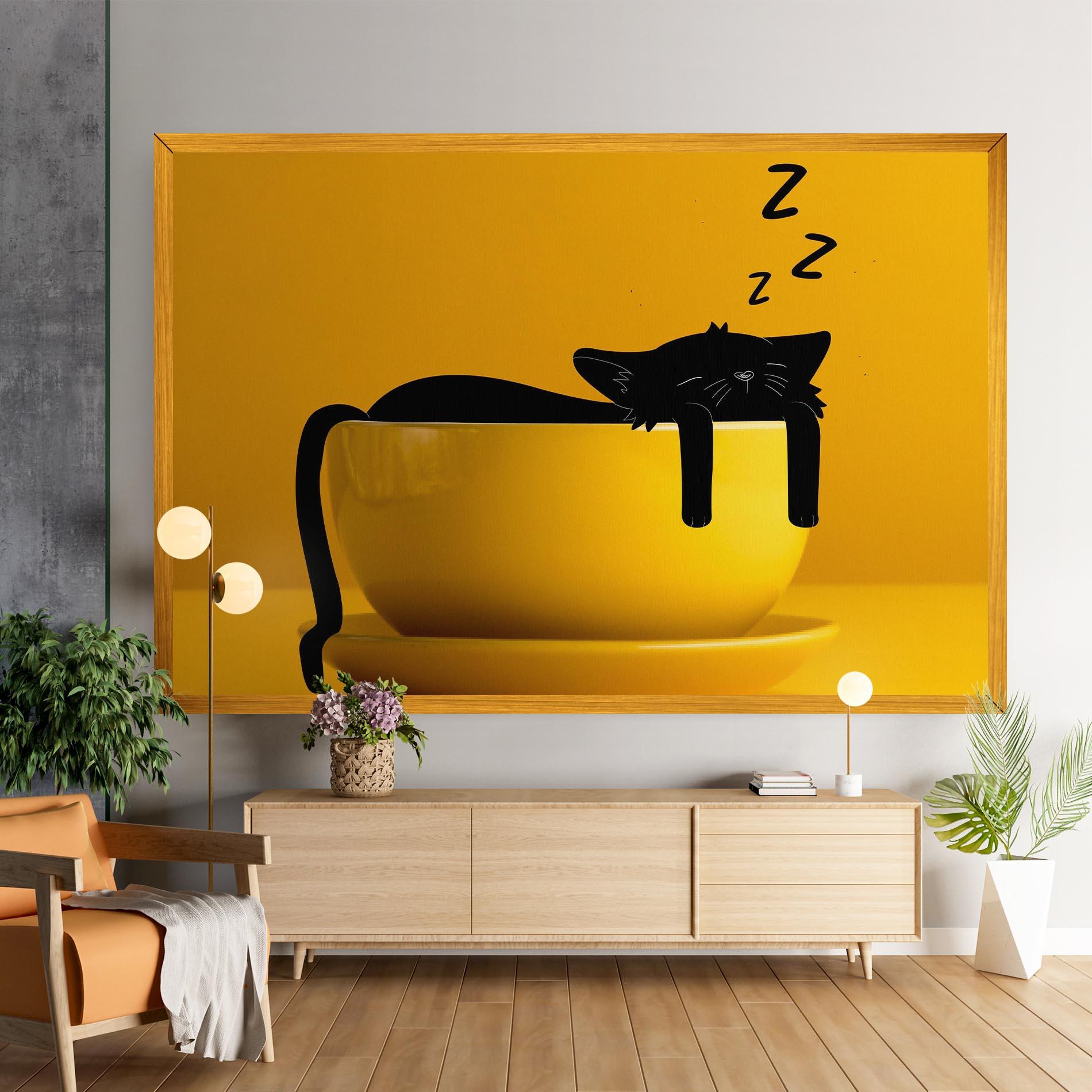 Leinwandbild Cat In A Cup mockup 9
