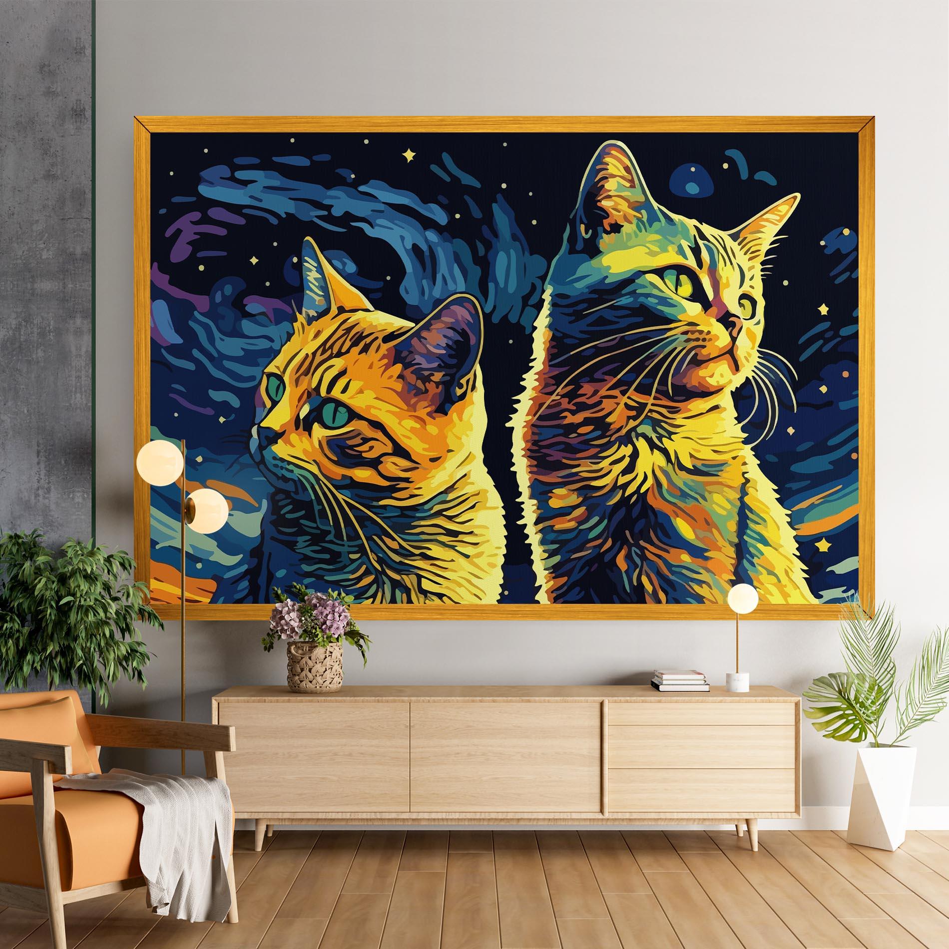 Leinwandbild Cat Painting mockup 9
