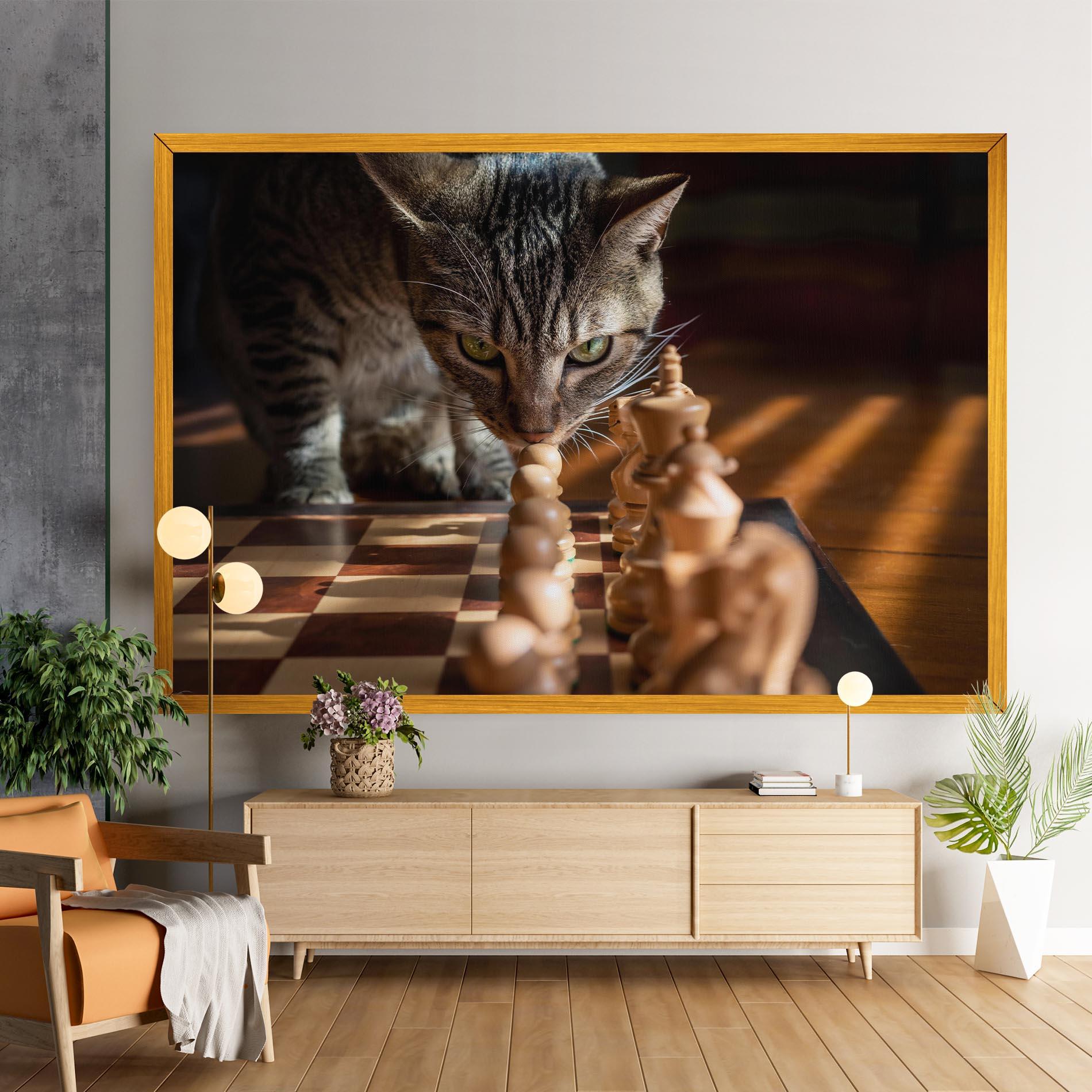 Leinwandbild Chess Cat mockup 9