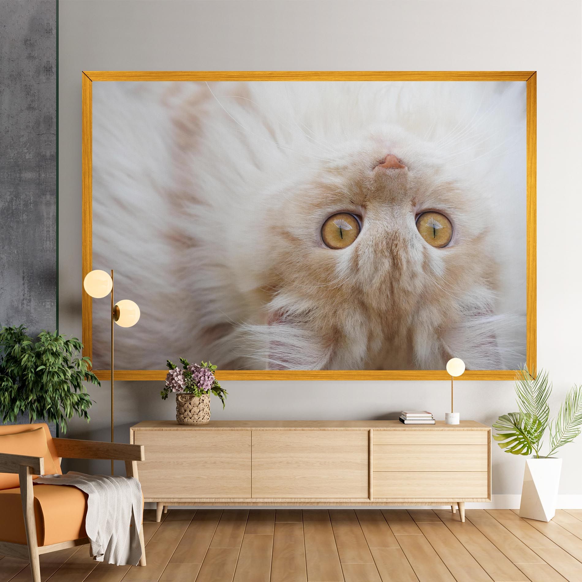 Close Up Yellow Eyes Cat mockup 9