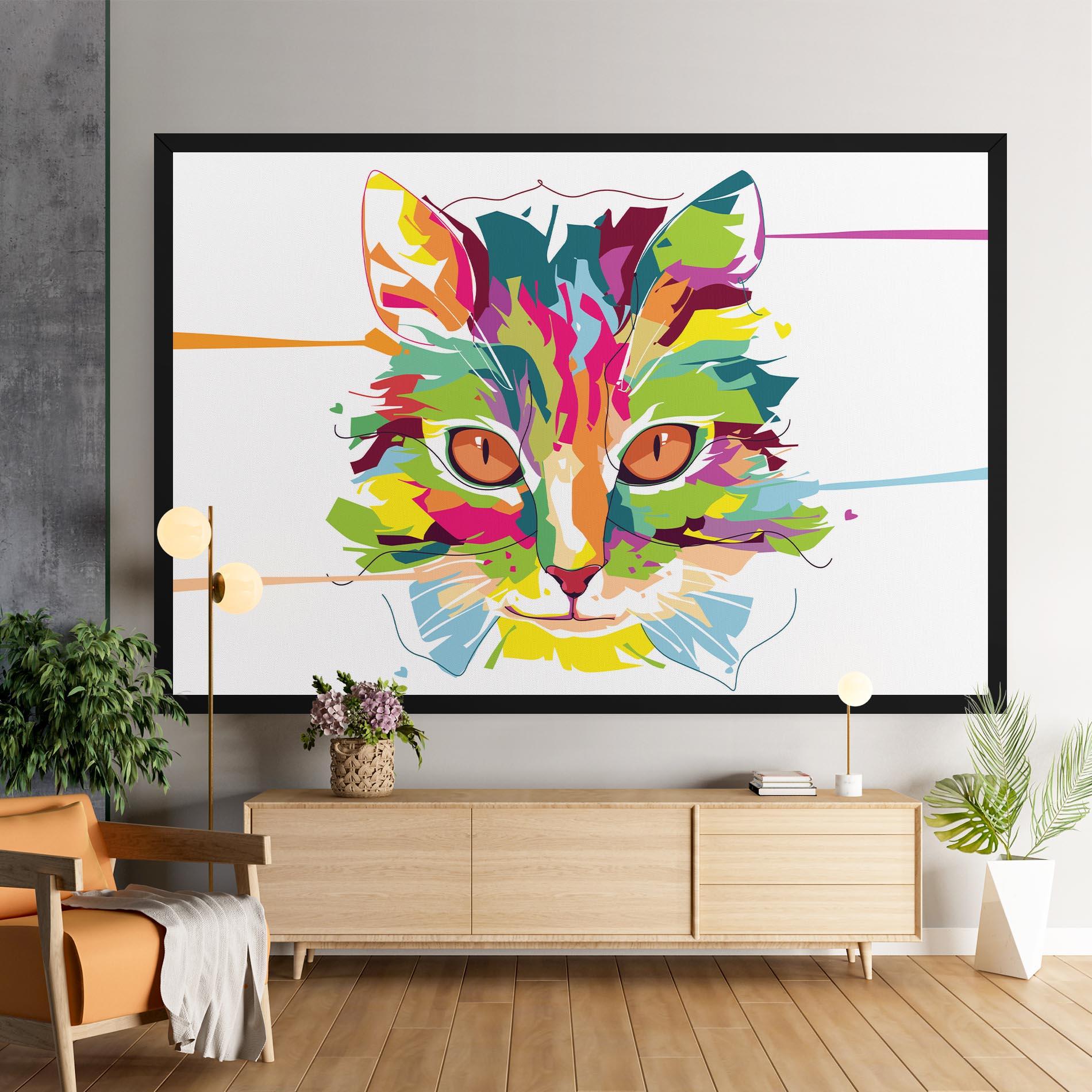 Leinwandbild Cat Art Close Up mockup 9