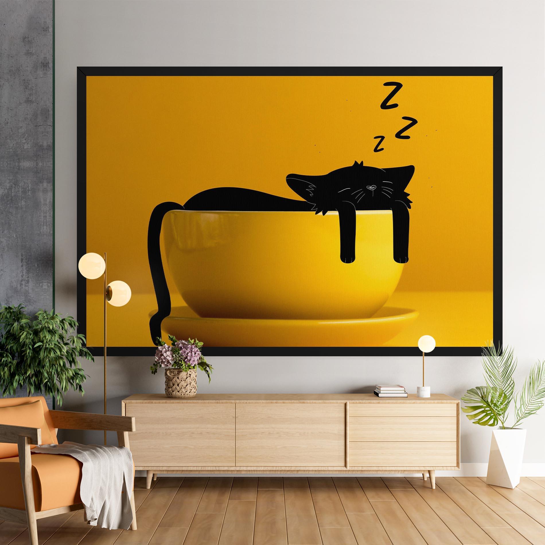 Leinwandbild Cat In A Cup mockup 9