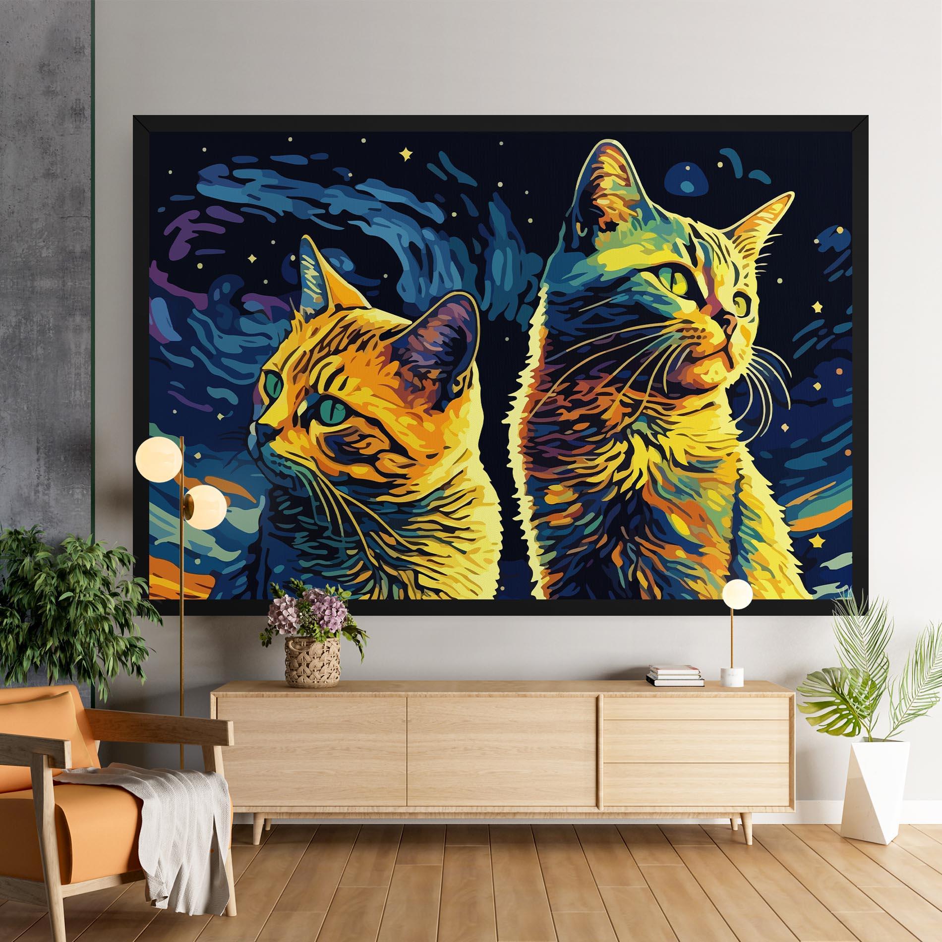 Leinwandbild Cat Painting mockup 9
