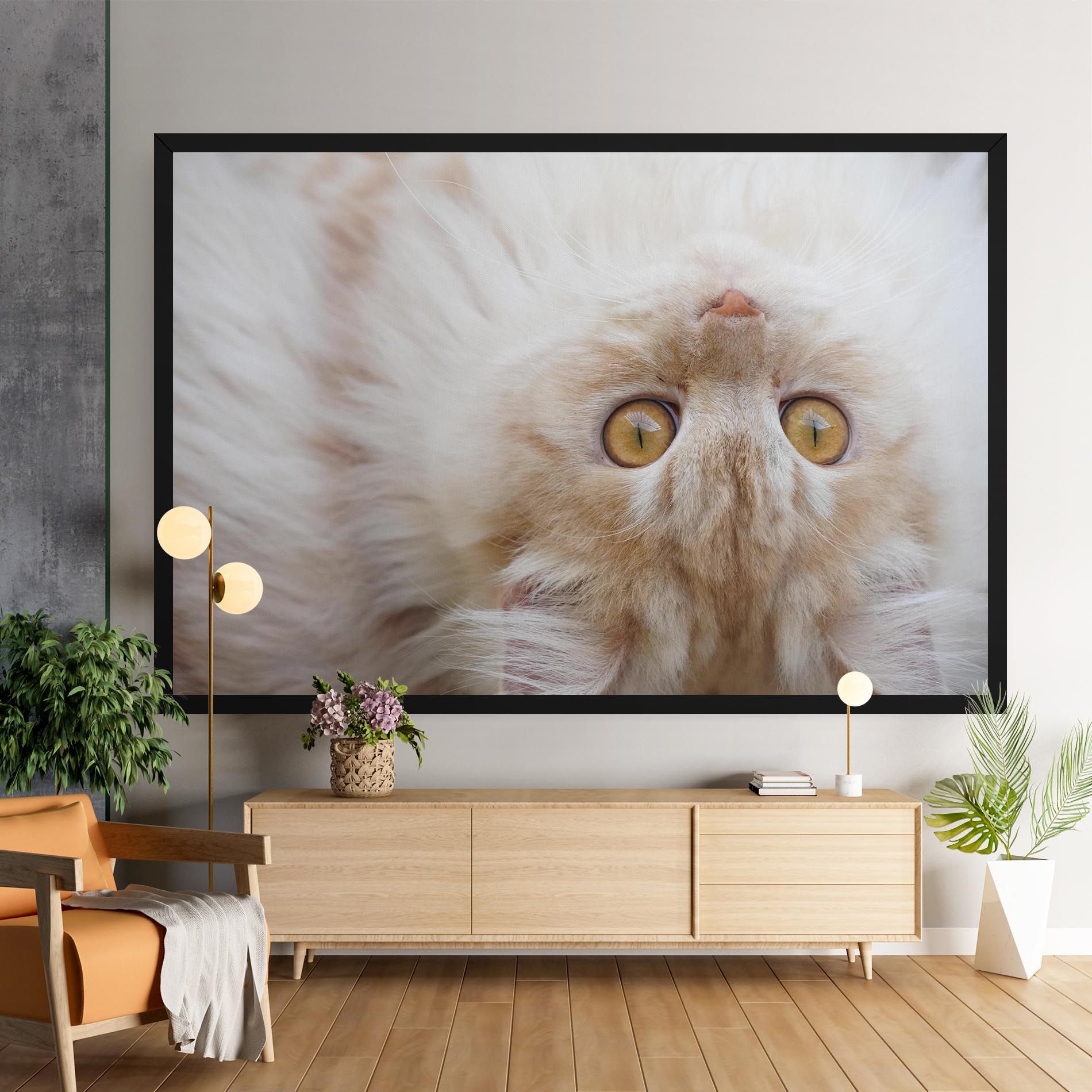 Close Up Yellow Eyes Cat mockup 9