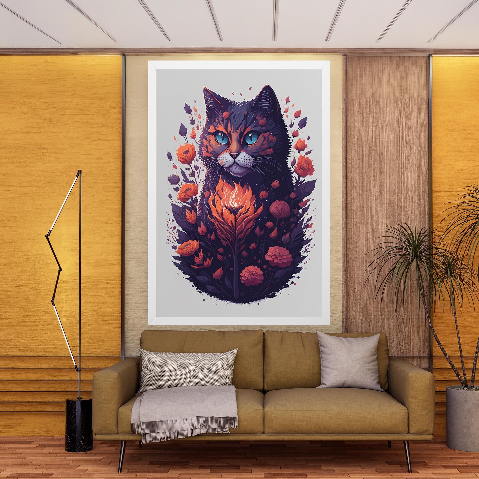 Leinwandbild Fire Cat mockup 9