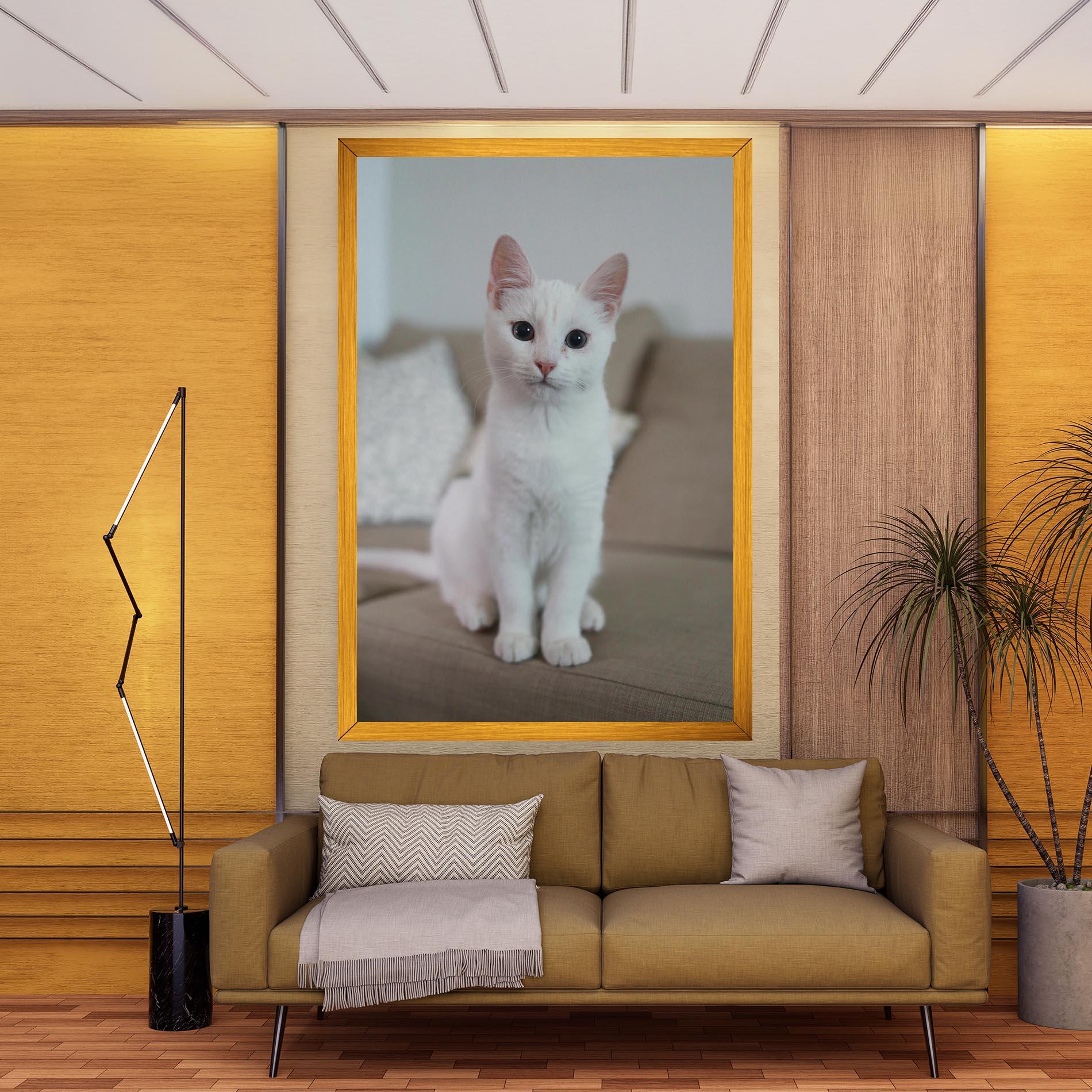 Leinwandbild Beautiful White Cat mockup 9
