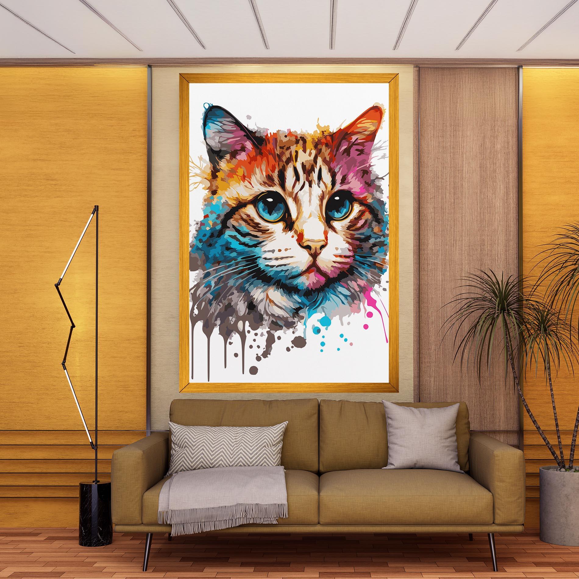 Leinwandbild Blue Eyes Cat mockup 9