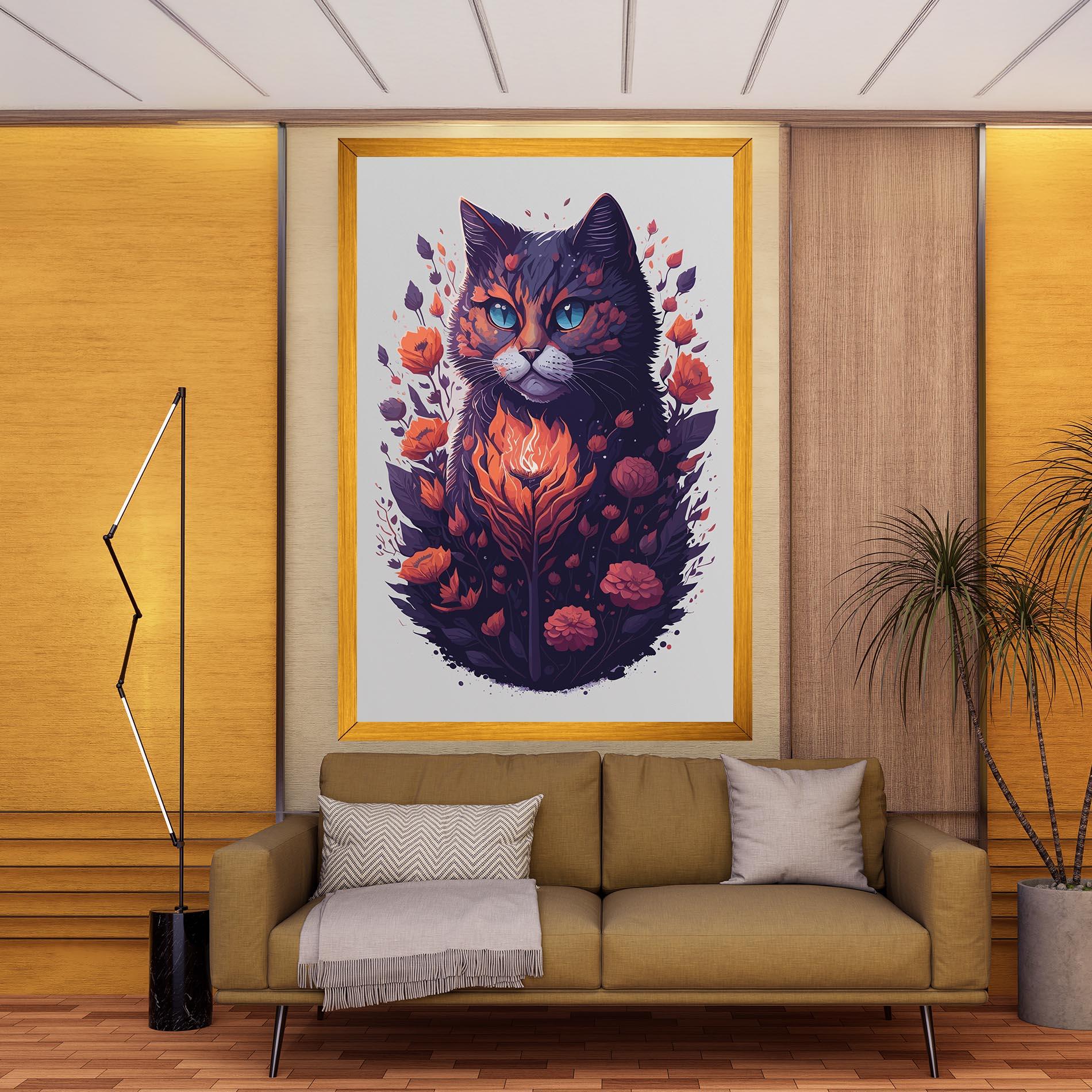 Leinwandbild Fire Cat mockup 9