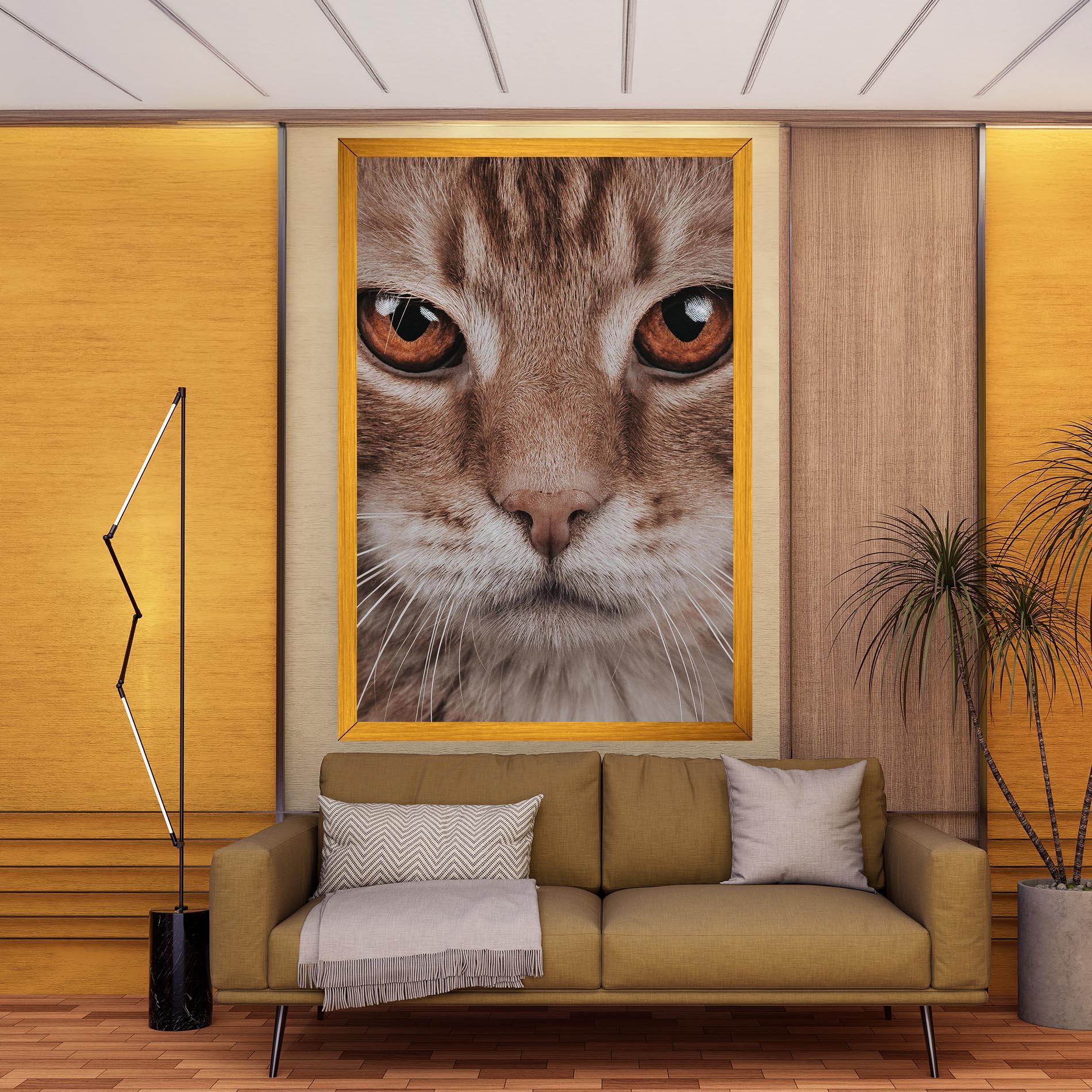 Leinwandbild Fire Eyes Cat mockup 9