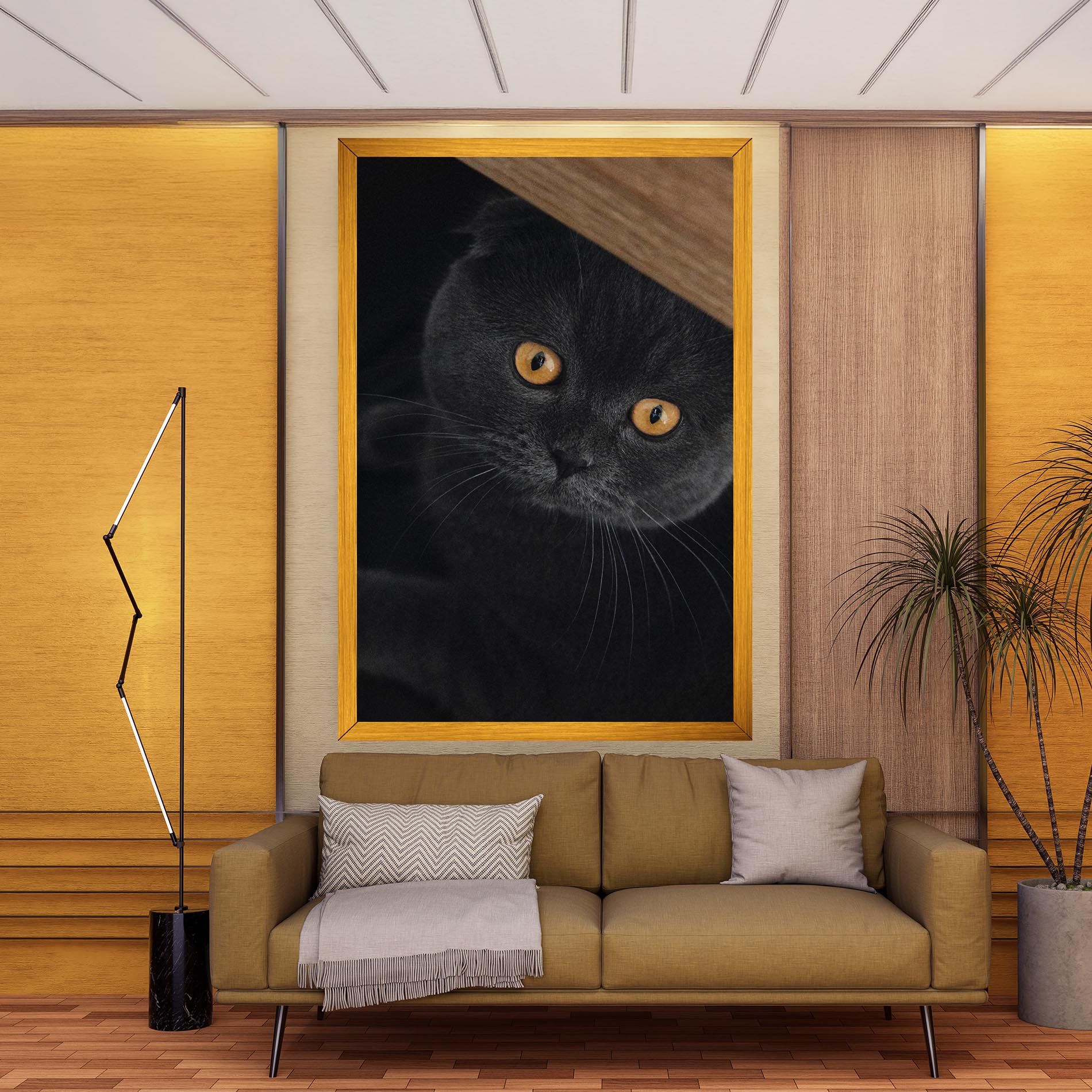 Grey Cat With Orange Eyes mockup 9