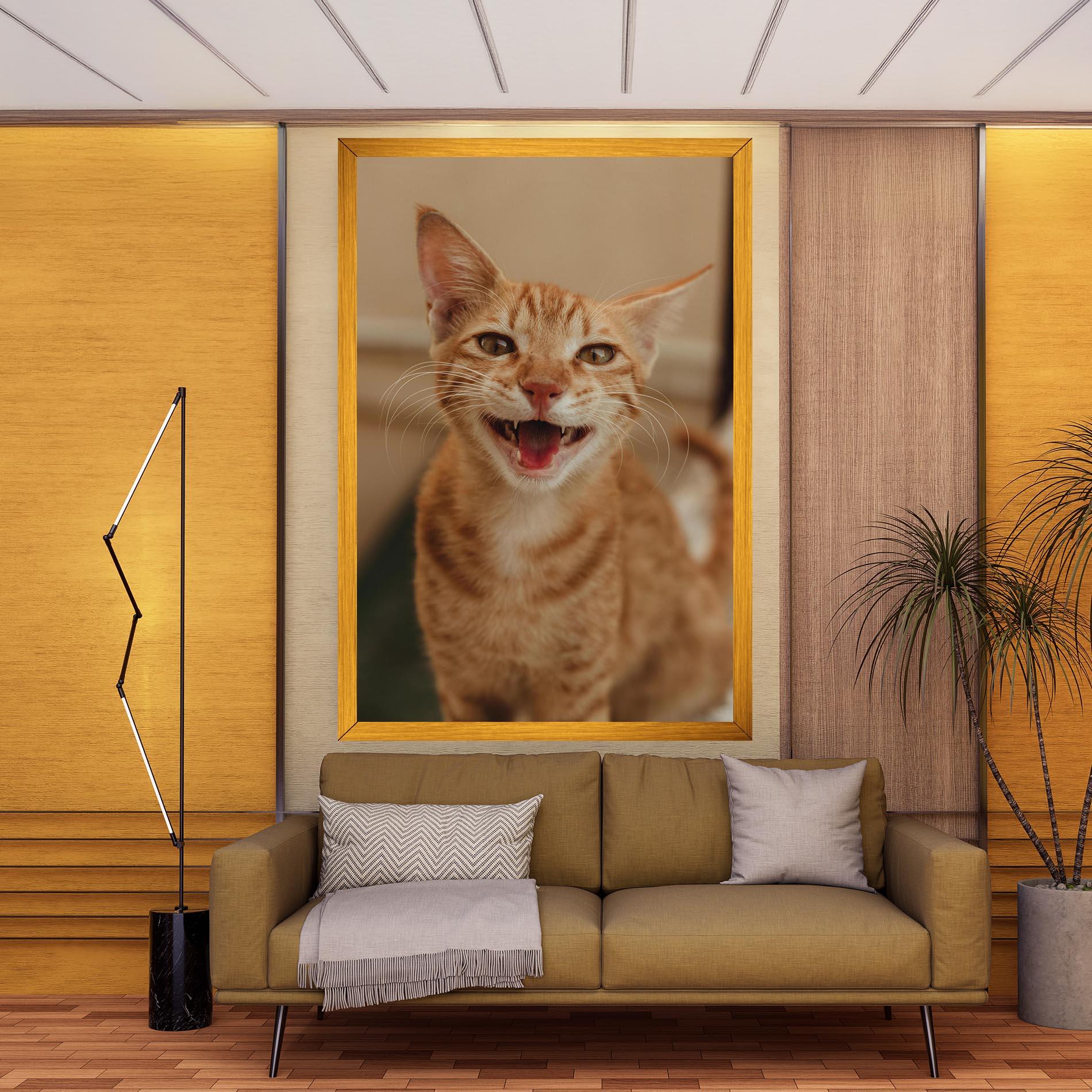 Leinwandbild Orange Cat Smiling mockup 9