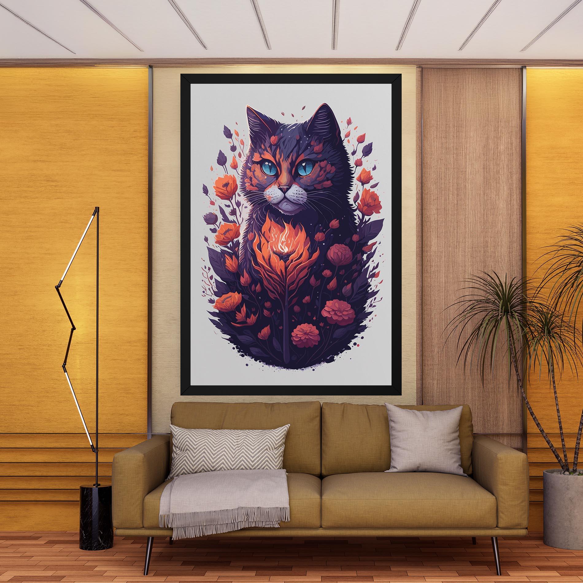 Leinwandbild Fire Cat mockup 9