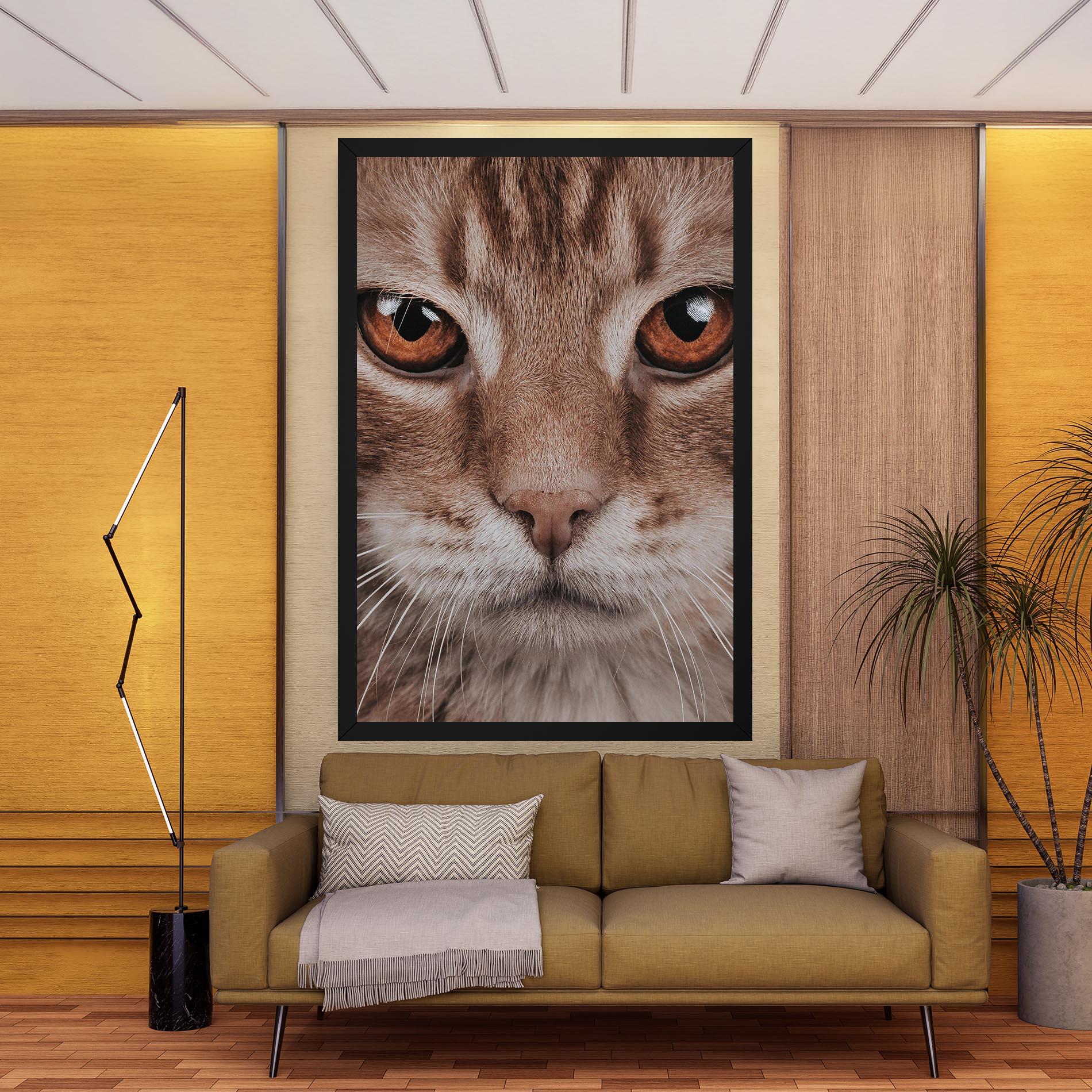 Leinwandbild Fire Eyes Cat mockup 9