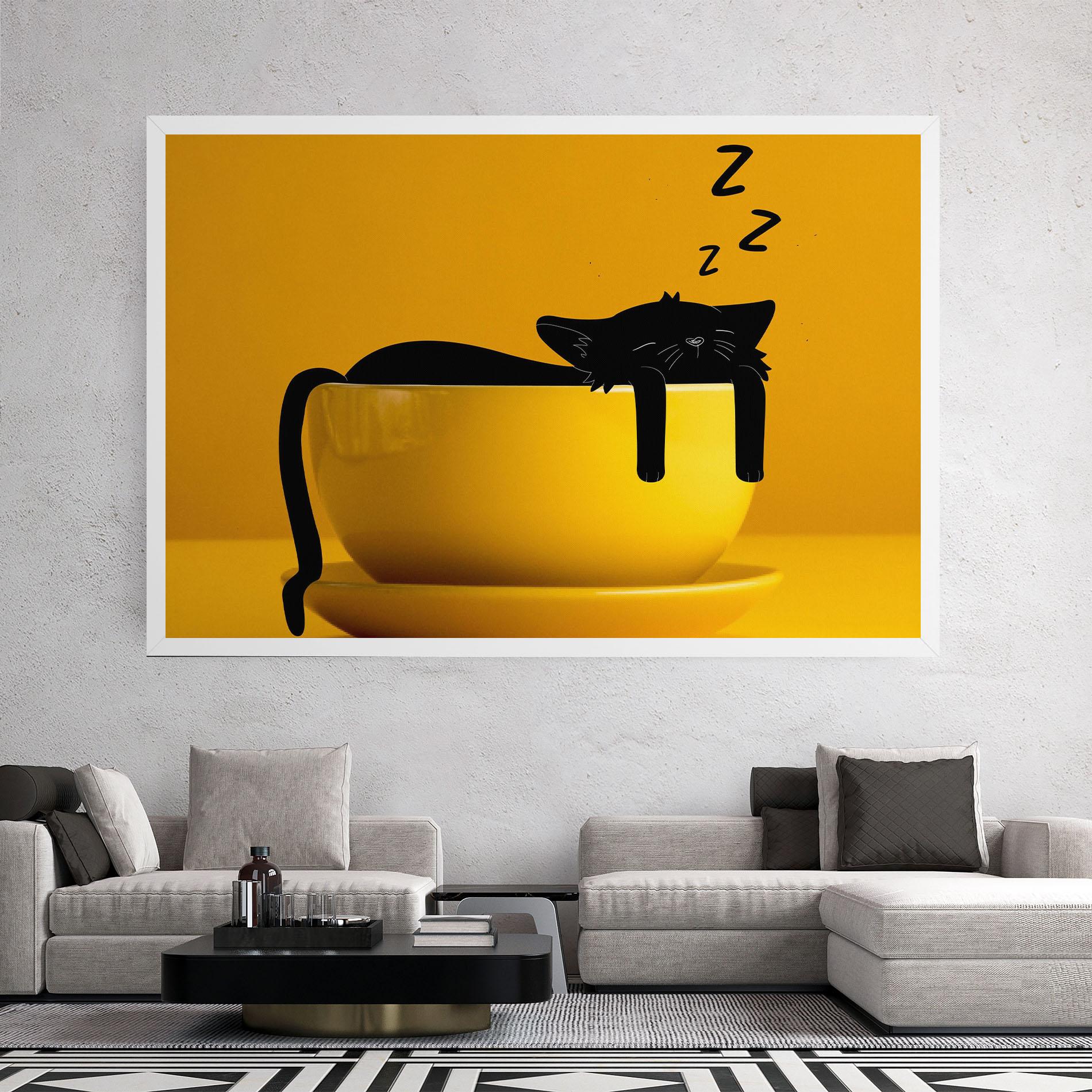Leinwandbild Cat In A Cup mockup 2