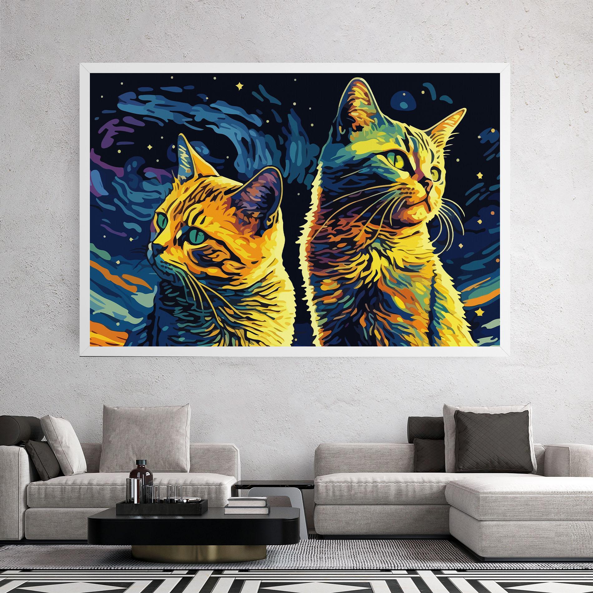 Leinwandbild Cat Painting mockup 2