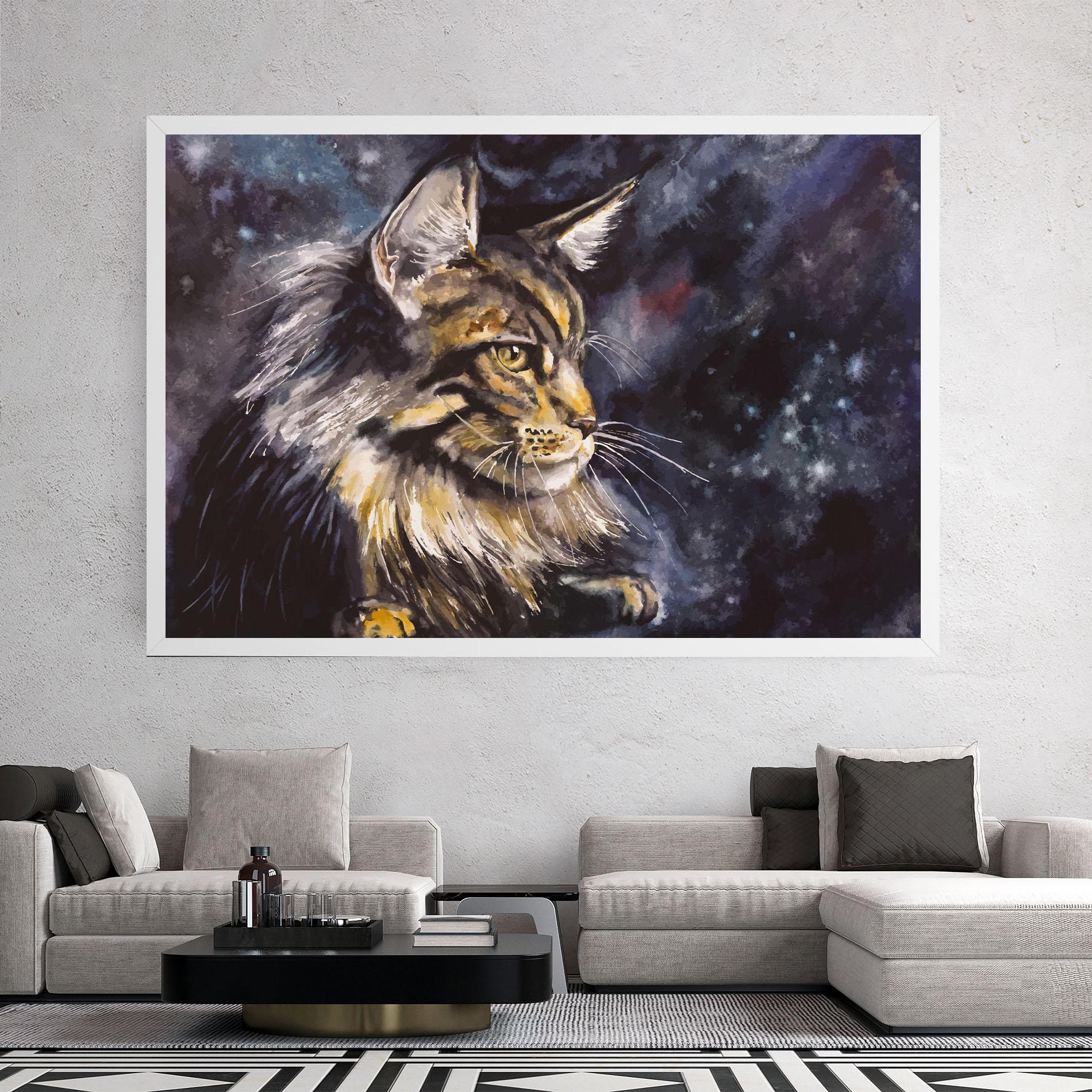 Leinwandbild Cat Watercolor Art mockup 2