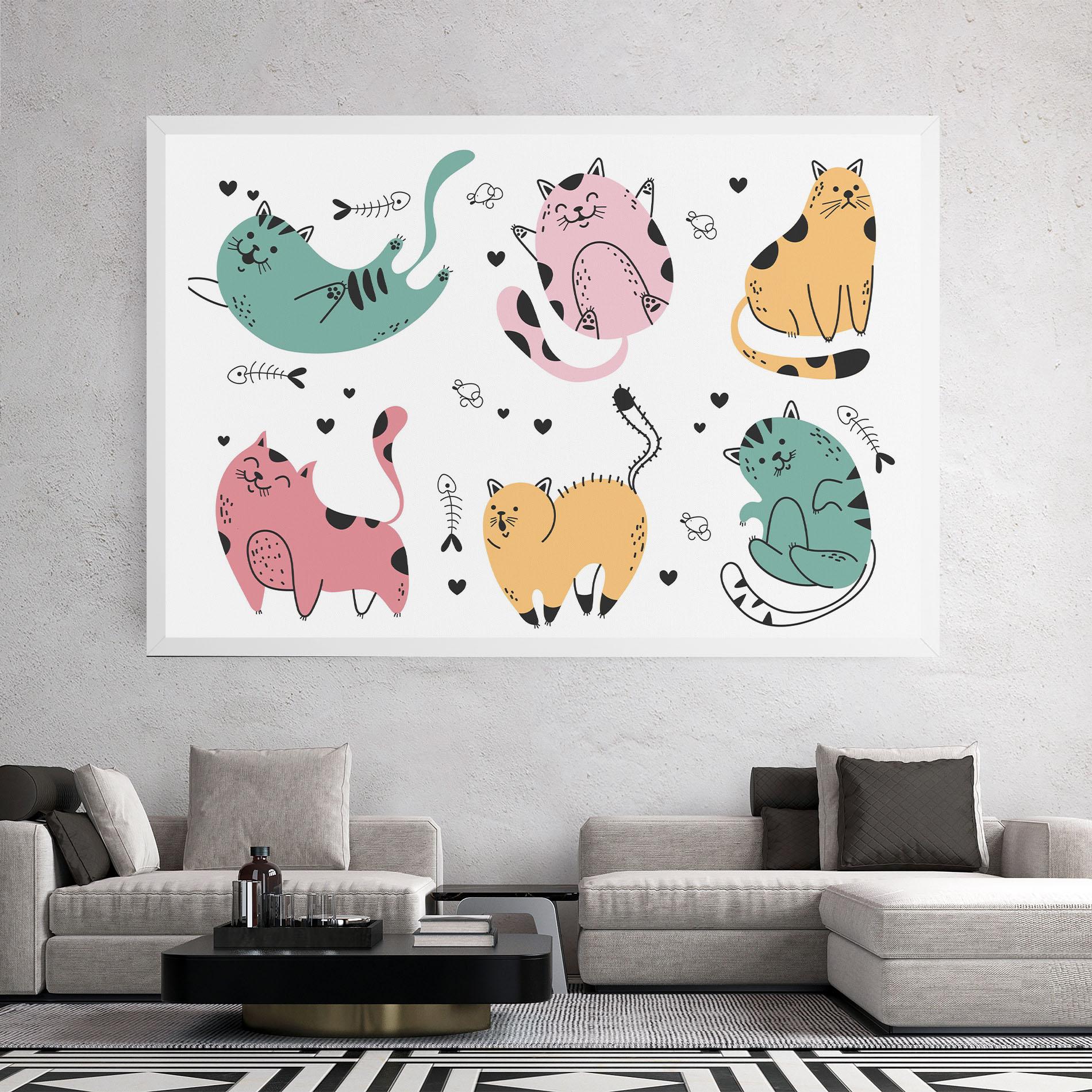 Leinwandbild Doodle Cat mockup 2