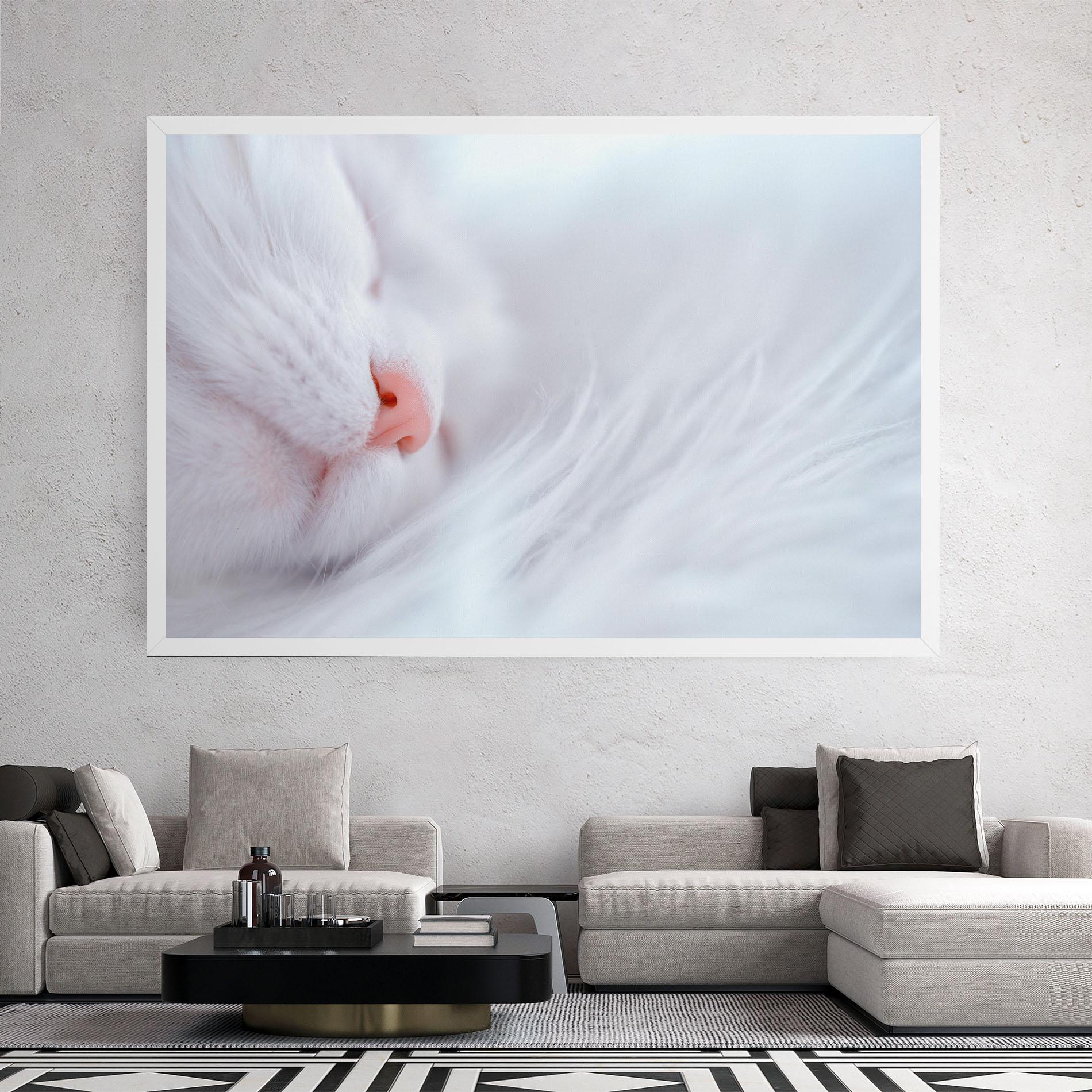 Leinwandbild Dreamy White Cat mockup 2