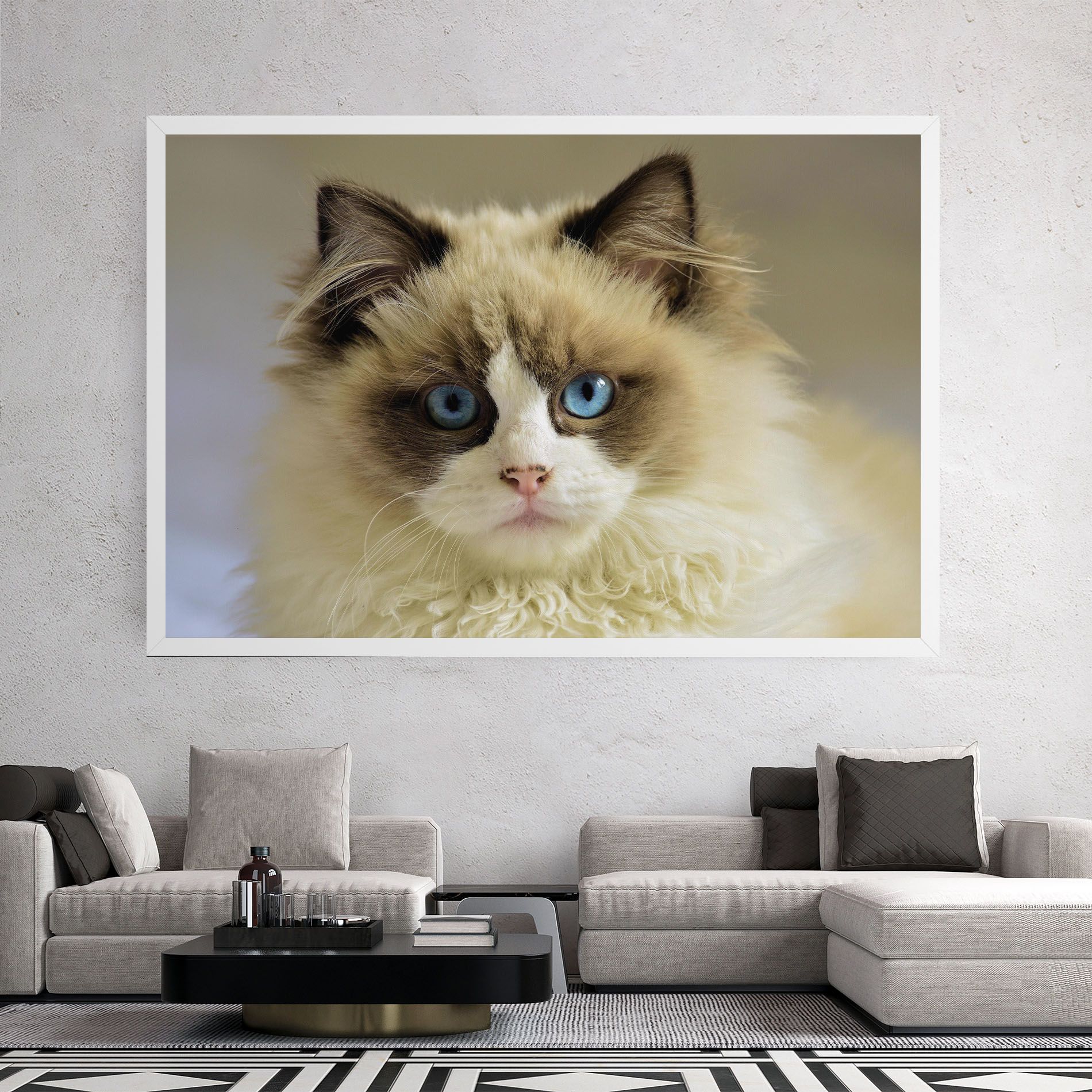 Interesting Blue Eyes Cat mockup 2