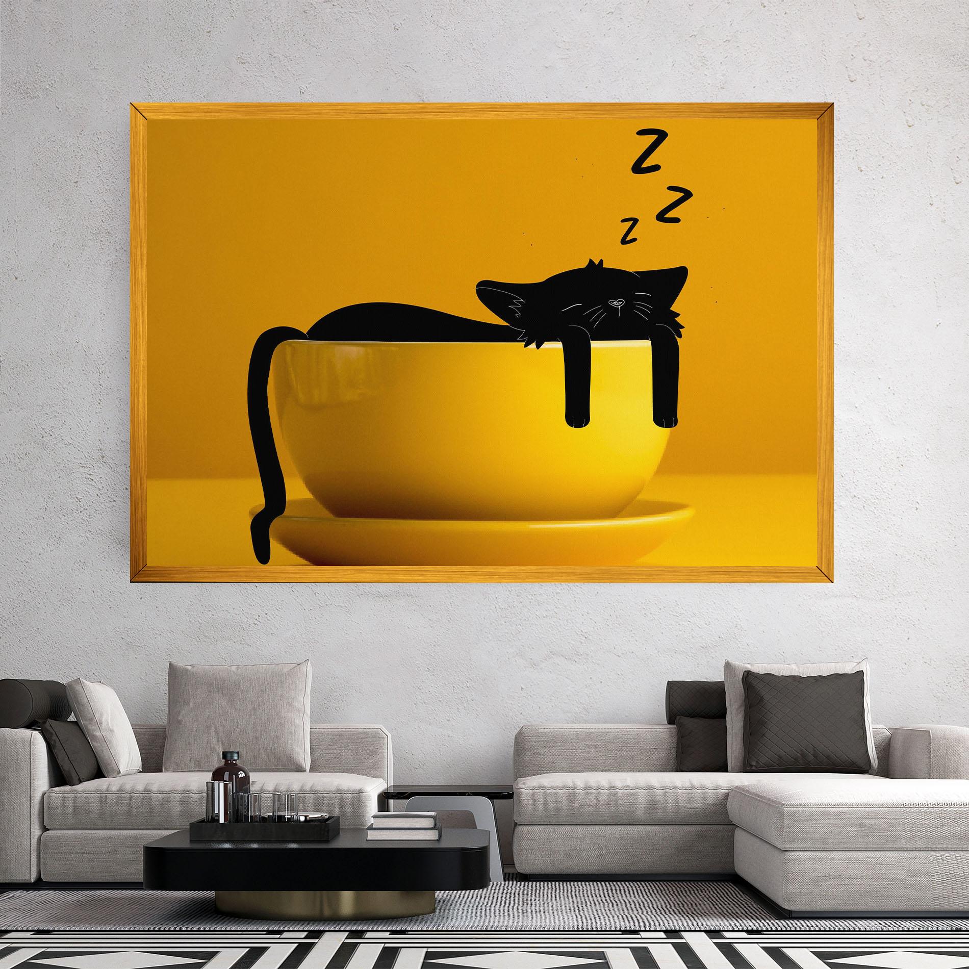 Leinwandbild Cat In A Cup mockup 2