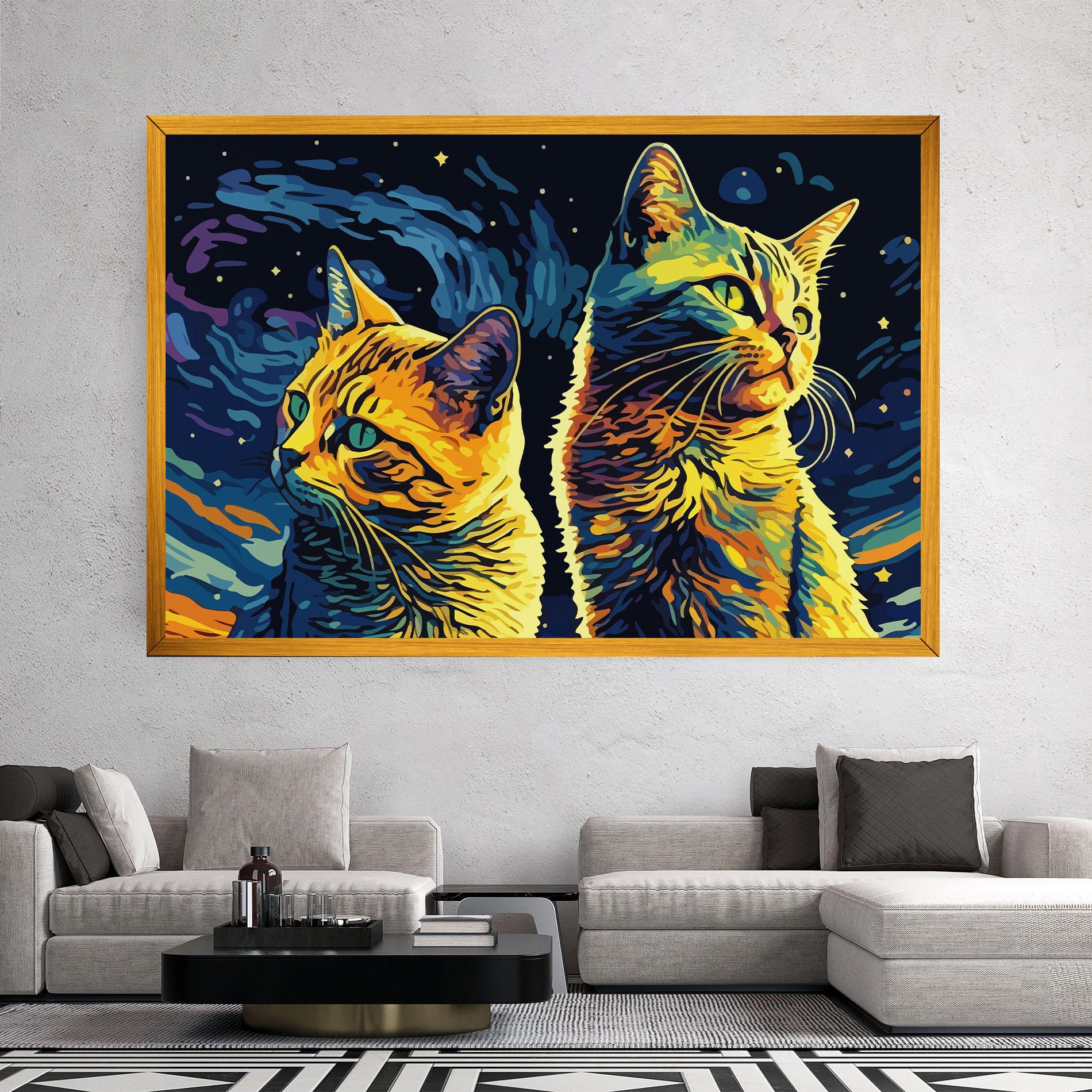Leinwandbild Cat Painting mockup 2