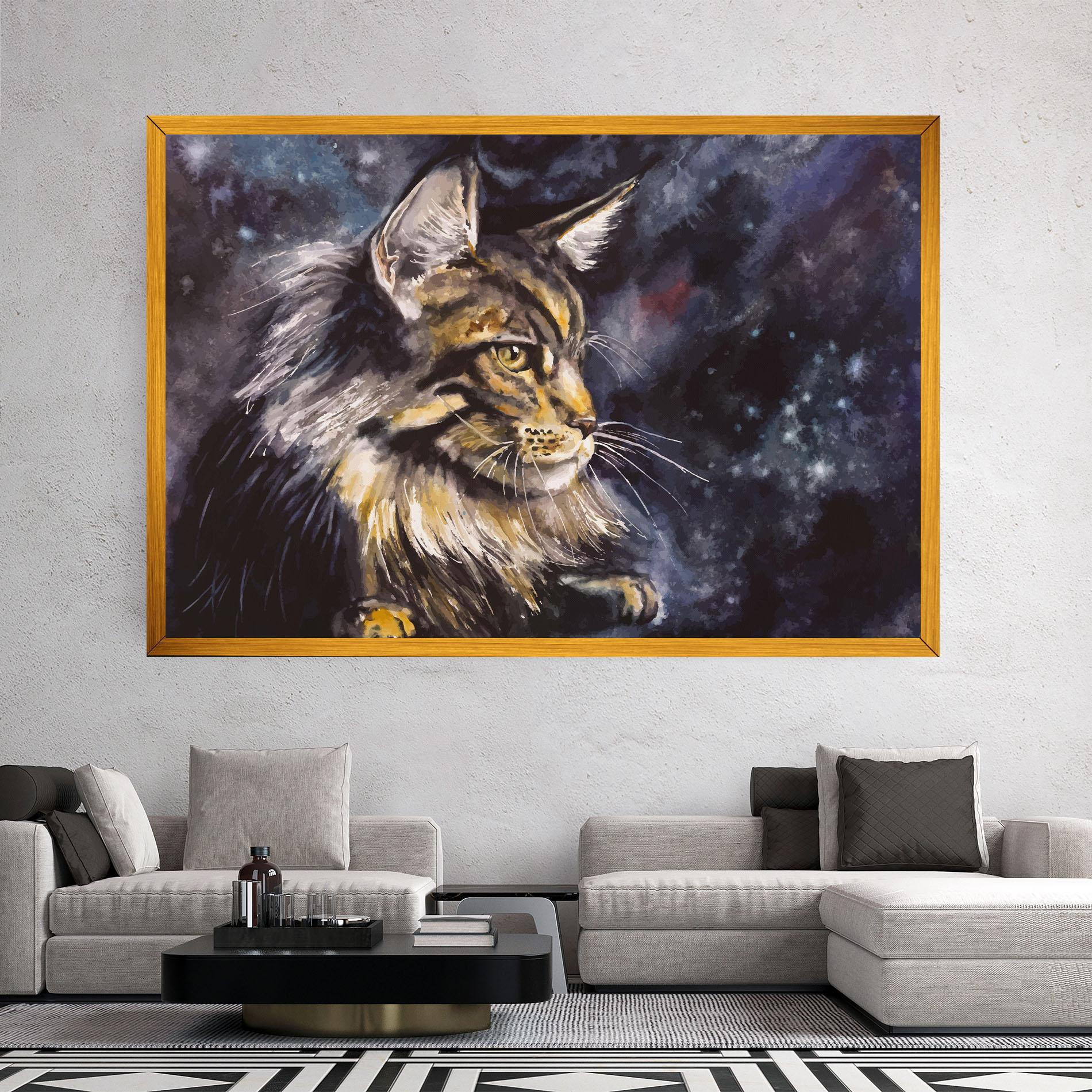 Leinwandbild Cat Watercolor Art mockup 2