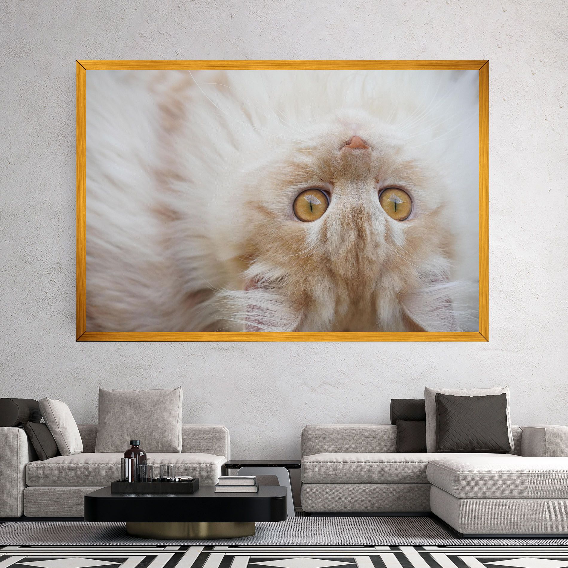 Close Up Yellow Eyes Cat mockup 2