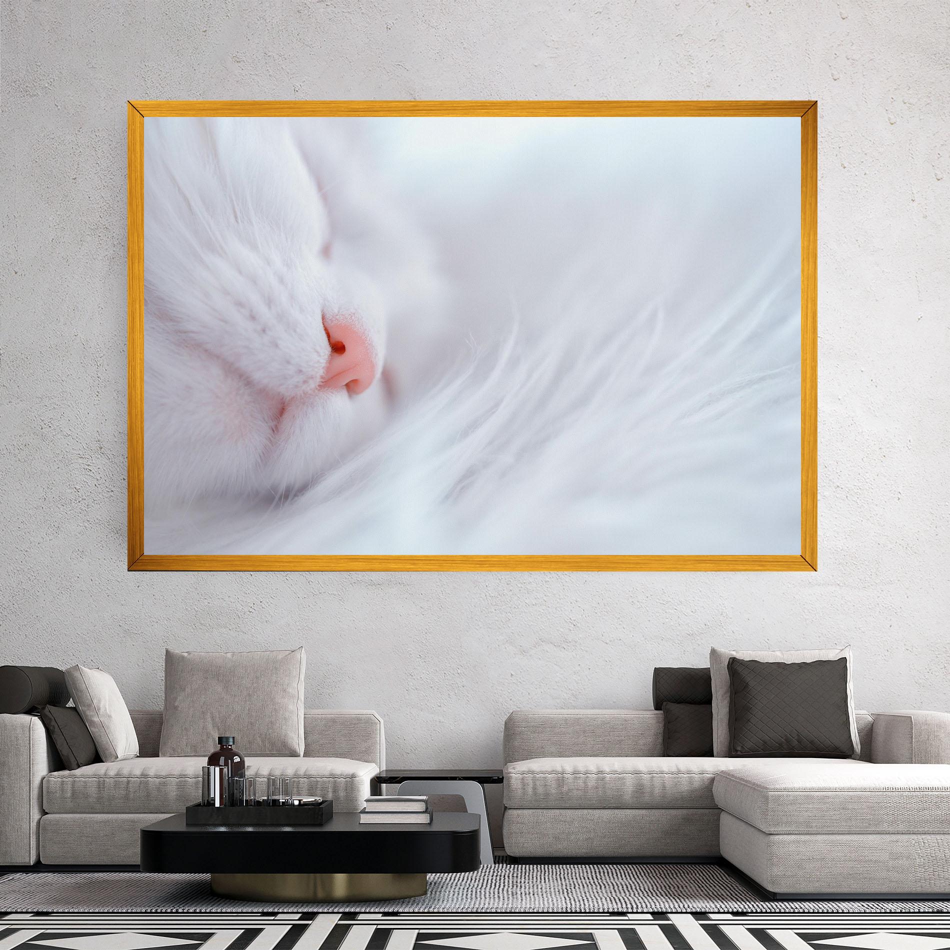 Leinwandbild Dreamy White Cat mockup 2