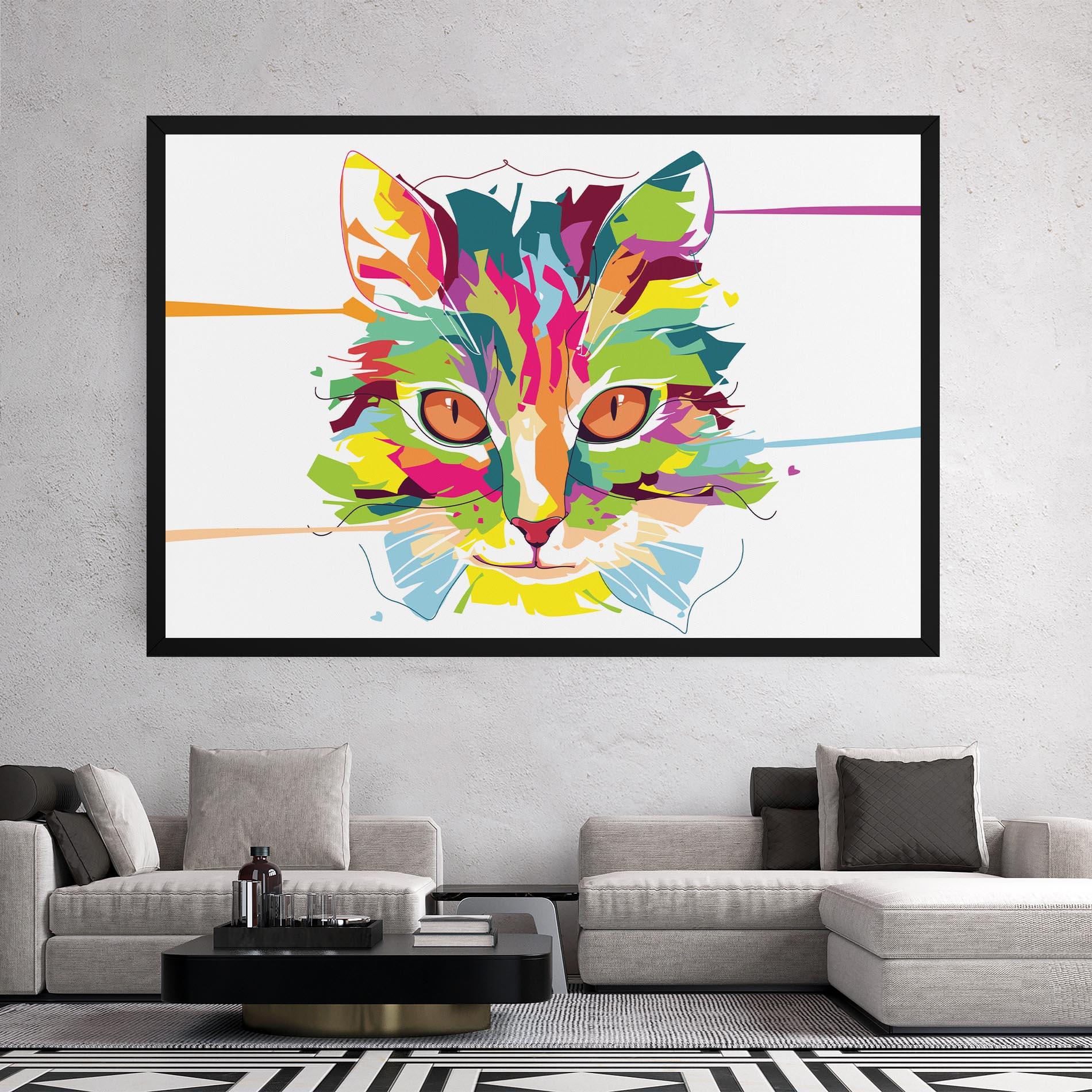 Leinwandbild Cat Art Close Up mockup 2