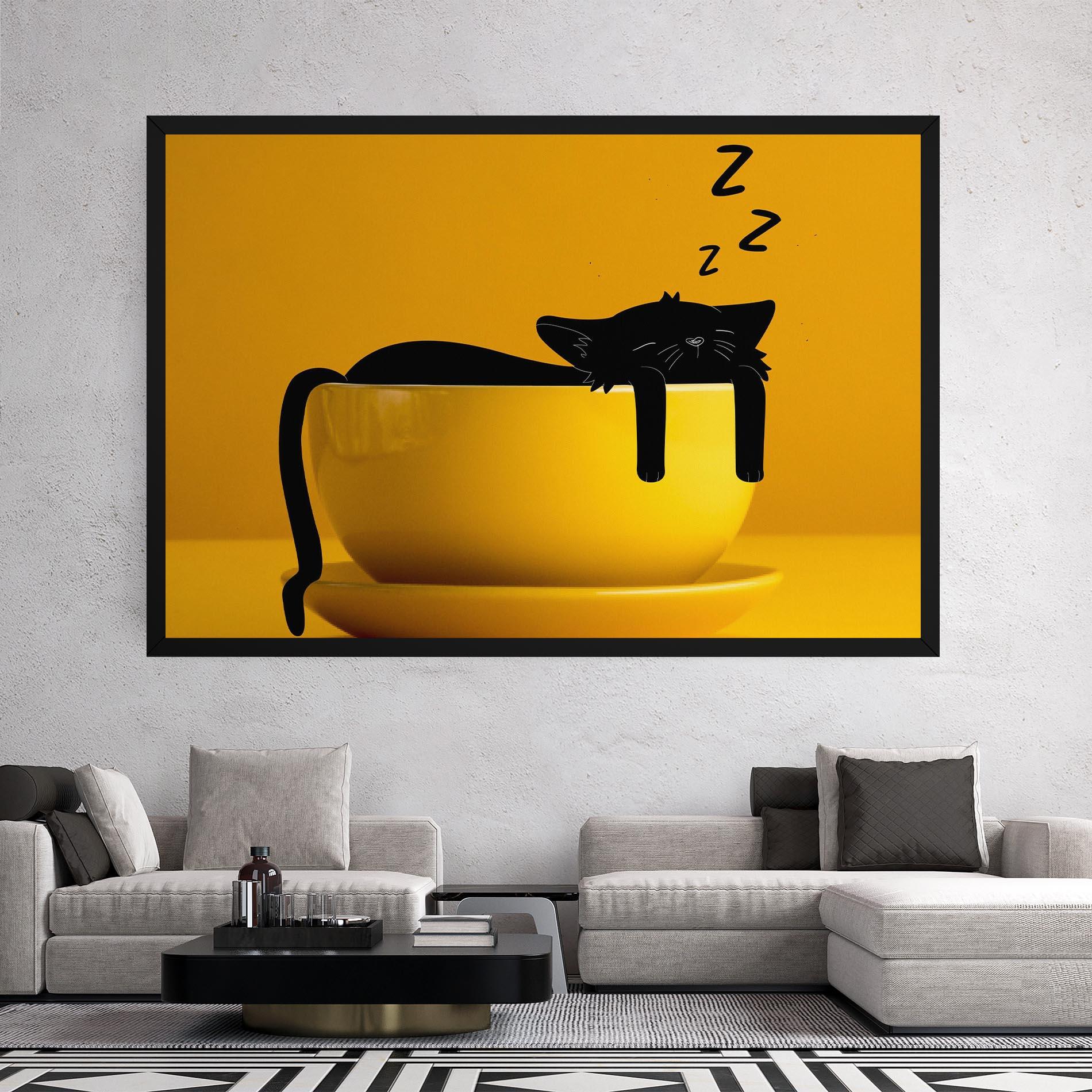 Leinwandbild Cat In A Cup mockup 2