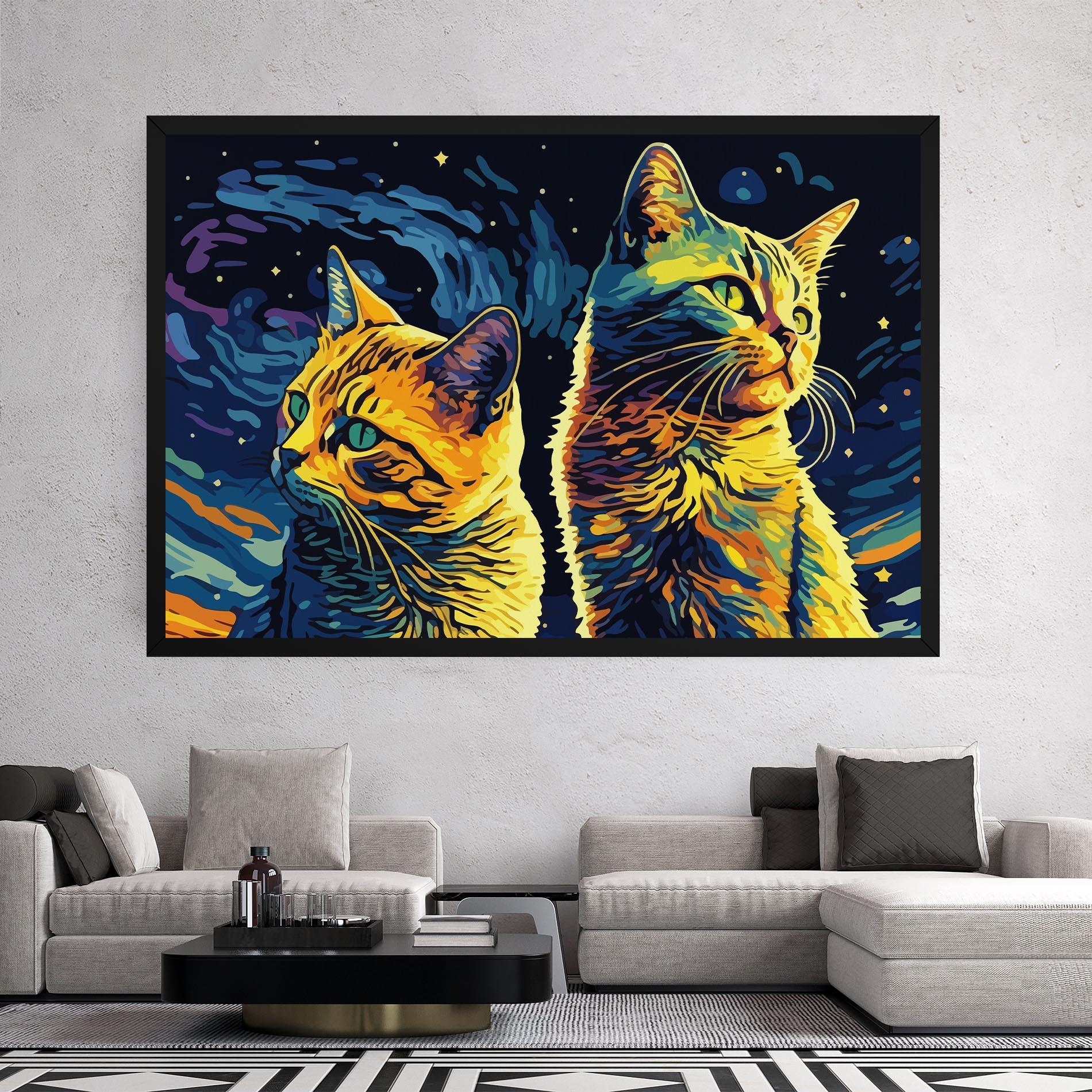 Leinwandbild Cat Painting mockup 2