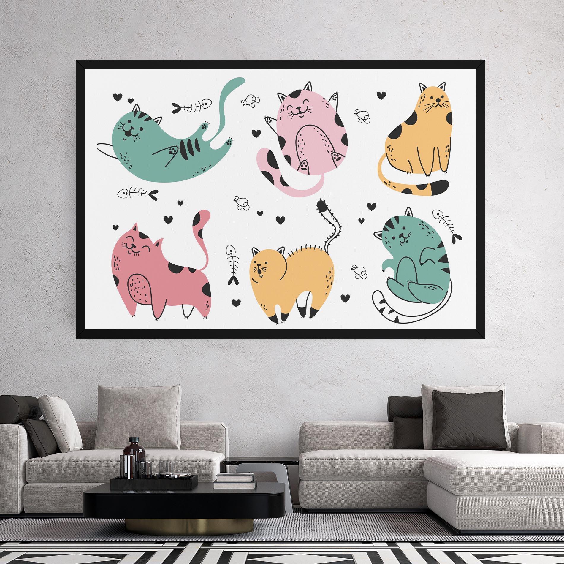 Leinwandbild Doodle Cat mockup 2