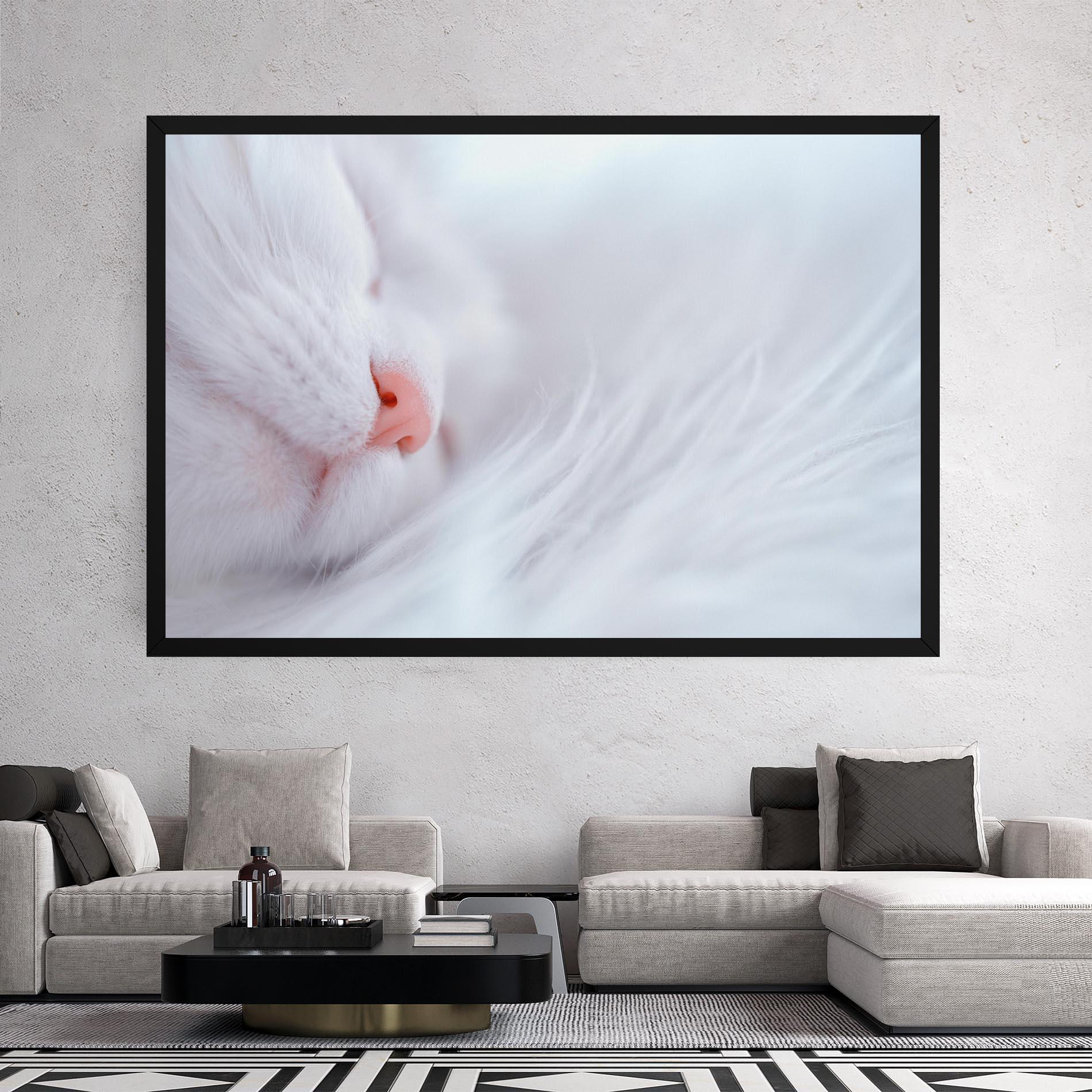 Leinwandbild Dreamy White Cat mockup 2