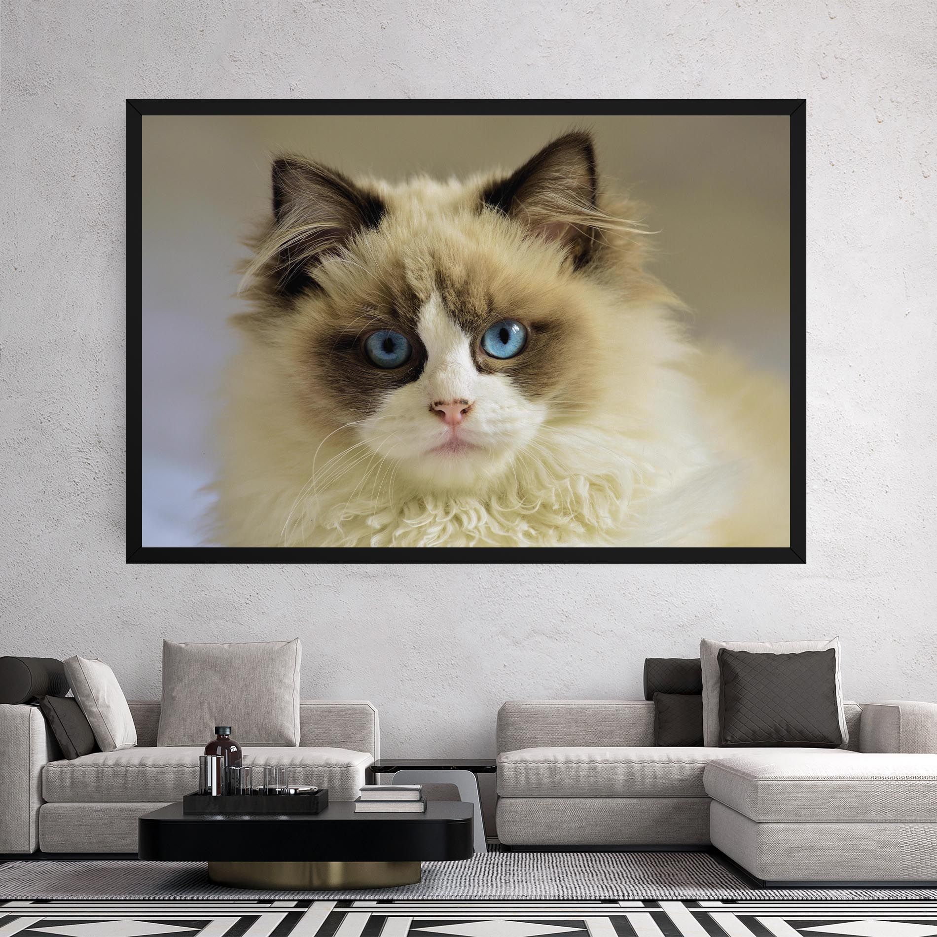 Interesting Blue Eyes Cat mockup 2