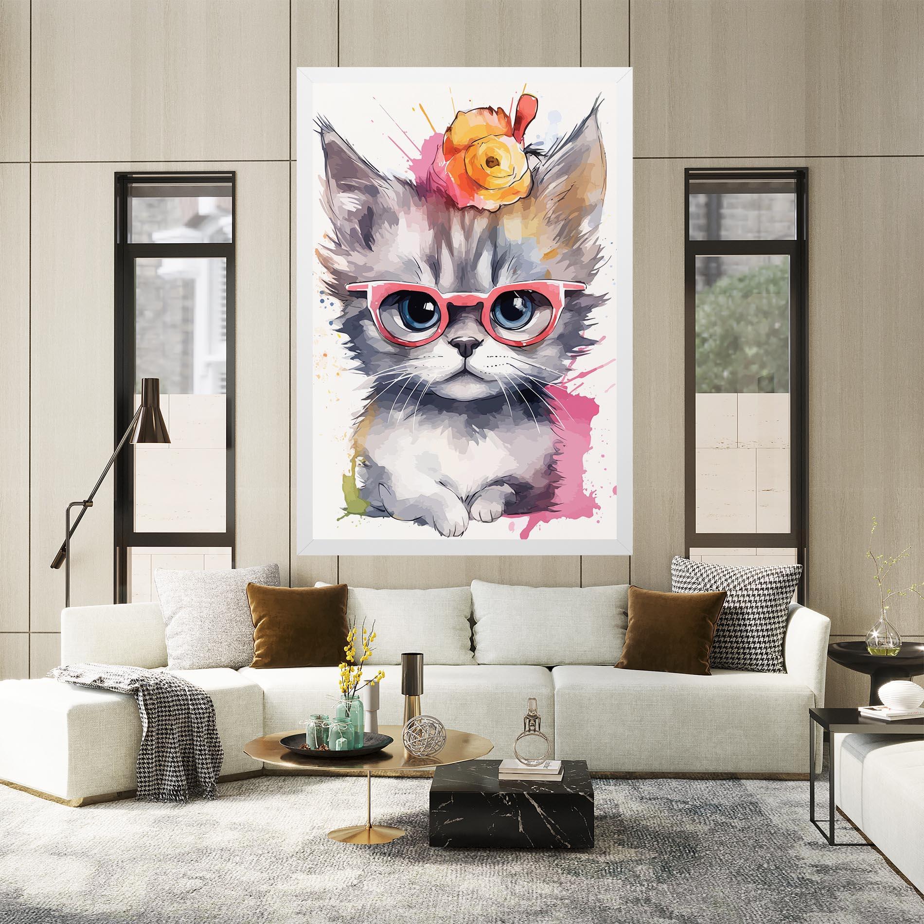 Leinwandbild Adorable Grey Cat mockup 2