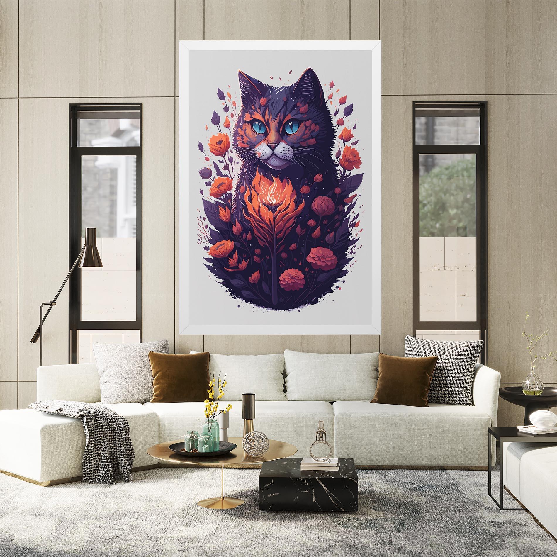 Leinwandbild Fire Cat mockup 2