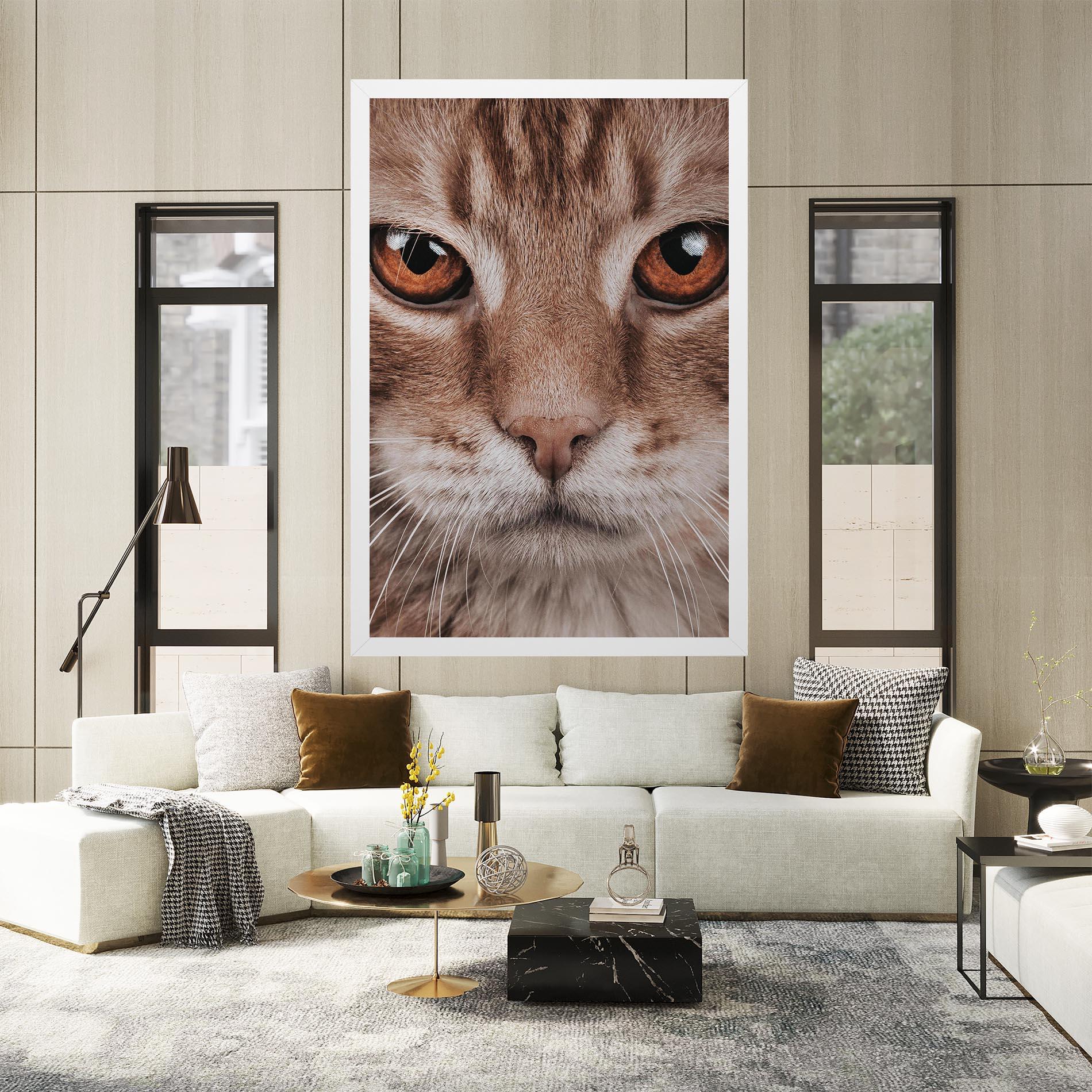 Leinwandbild Fire Eyes Cat mockup 2